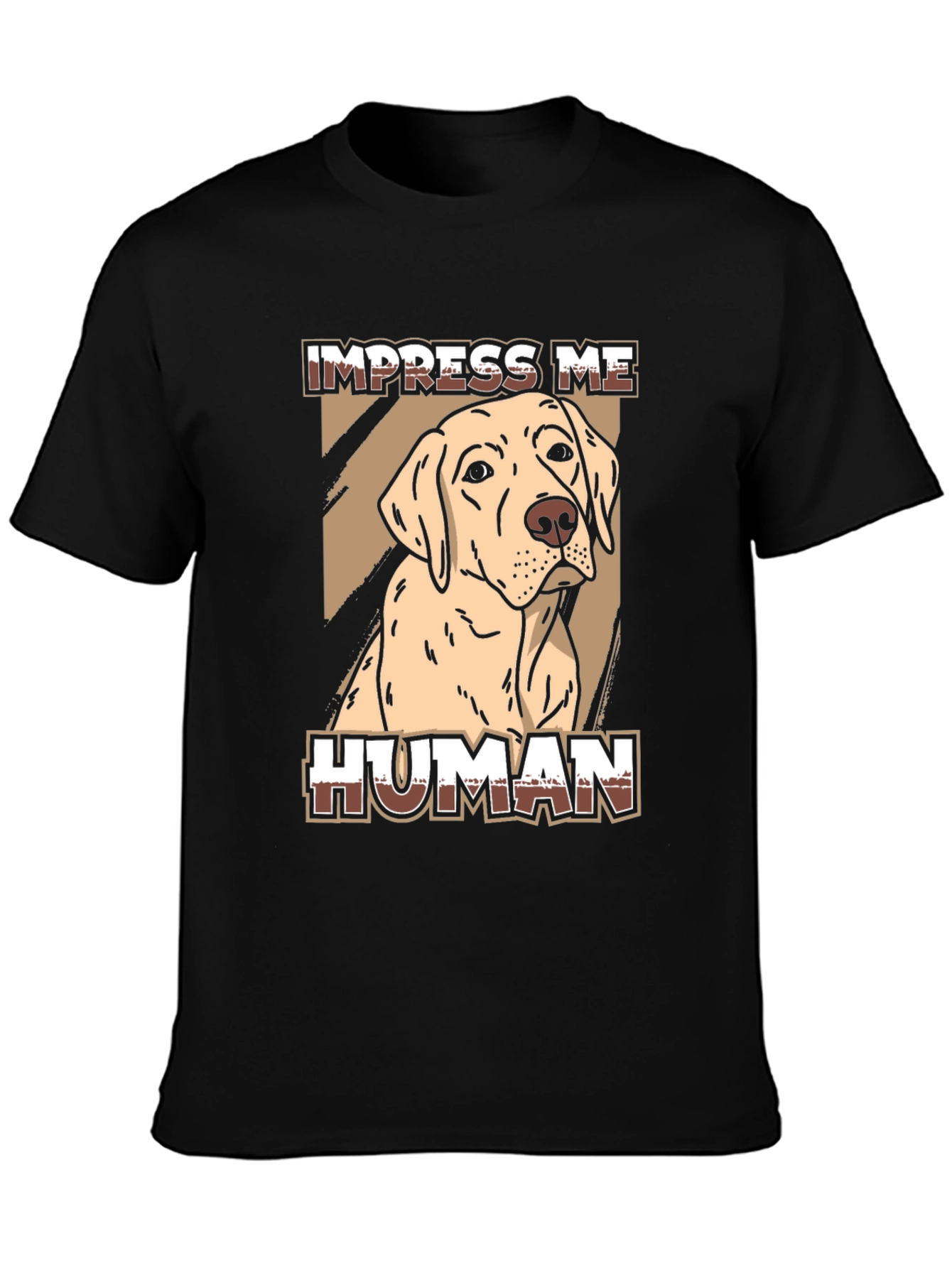 Black Impress Me Human Dog Graphic Tee - Black view 3