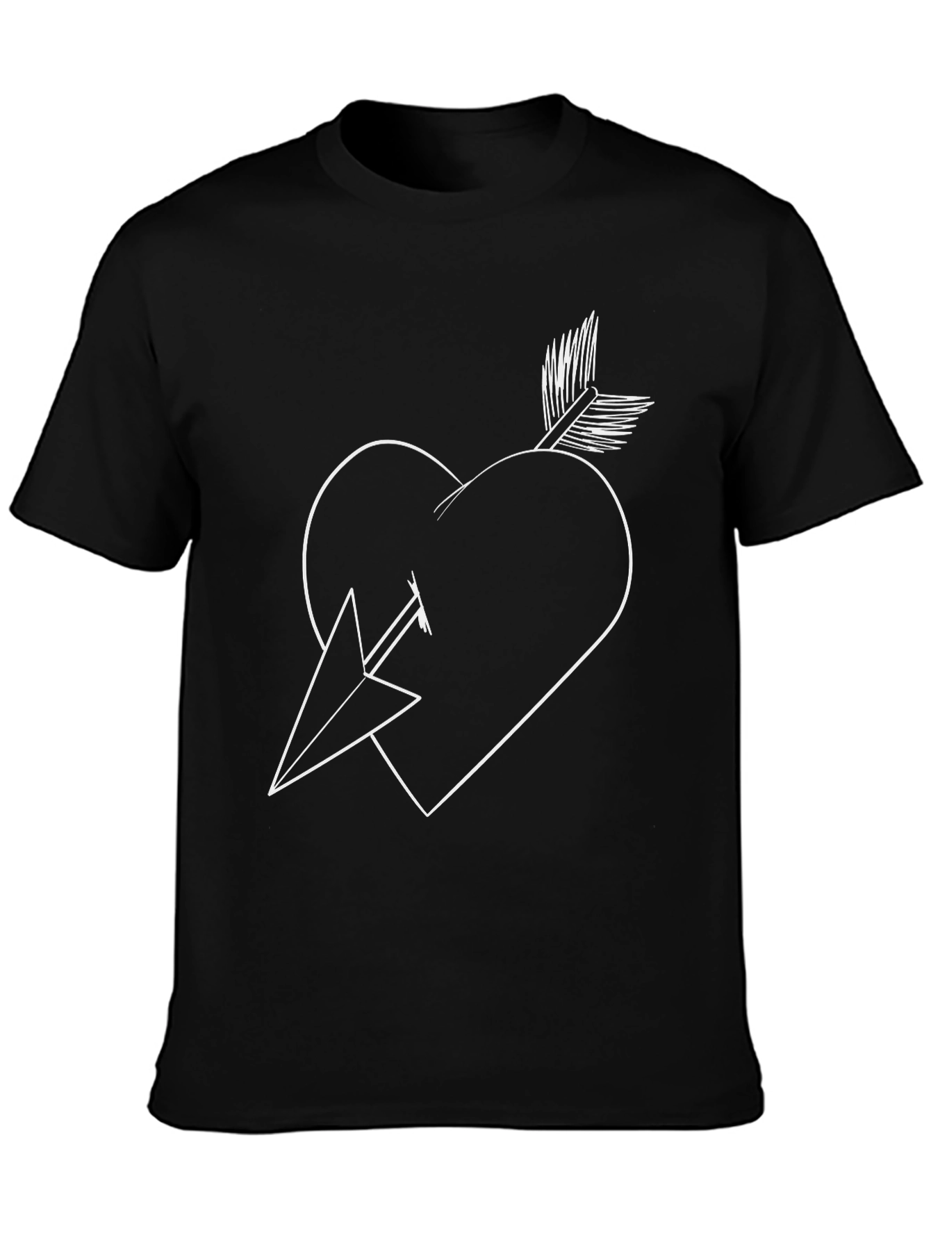 Black Heart and Arrow Graphic Tee - Black view 3