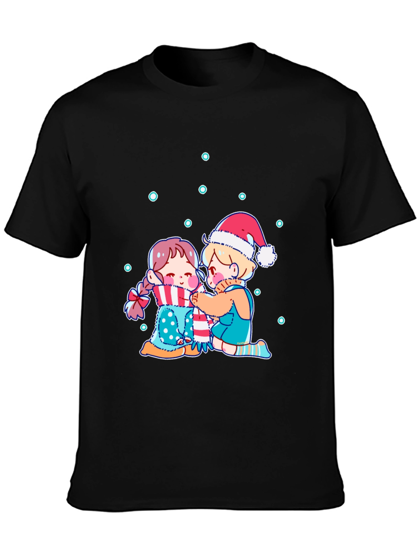 Black Festive Friends Graphic Tee view 3