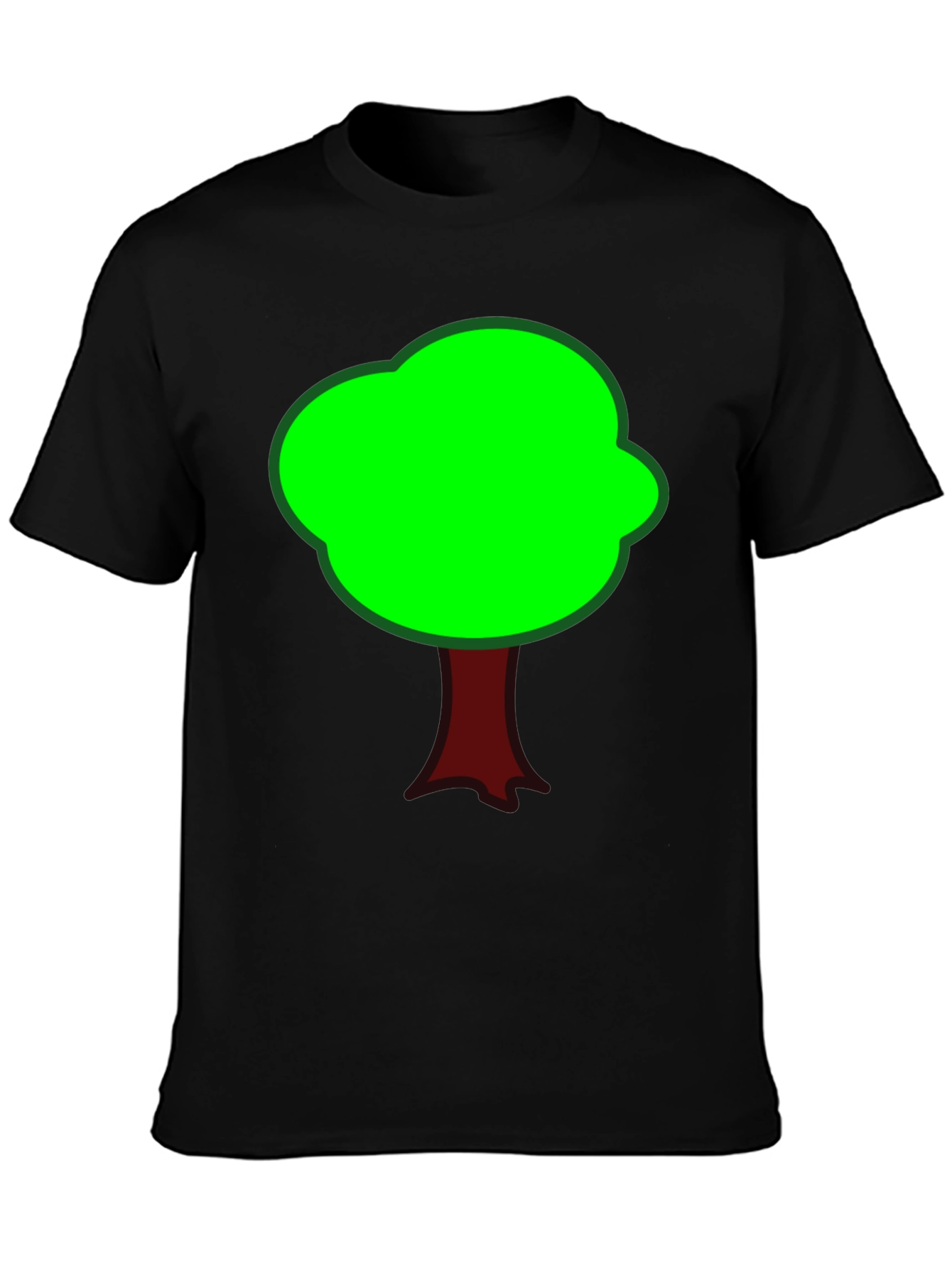 Black Fun Tree Graphic Tee - Black Cotton T-Shirt view 3