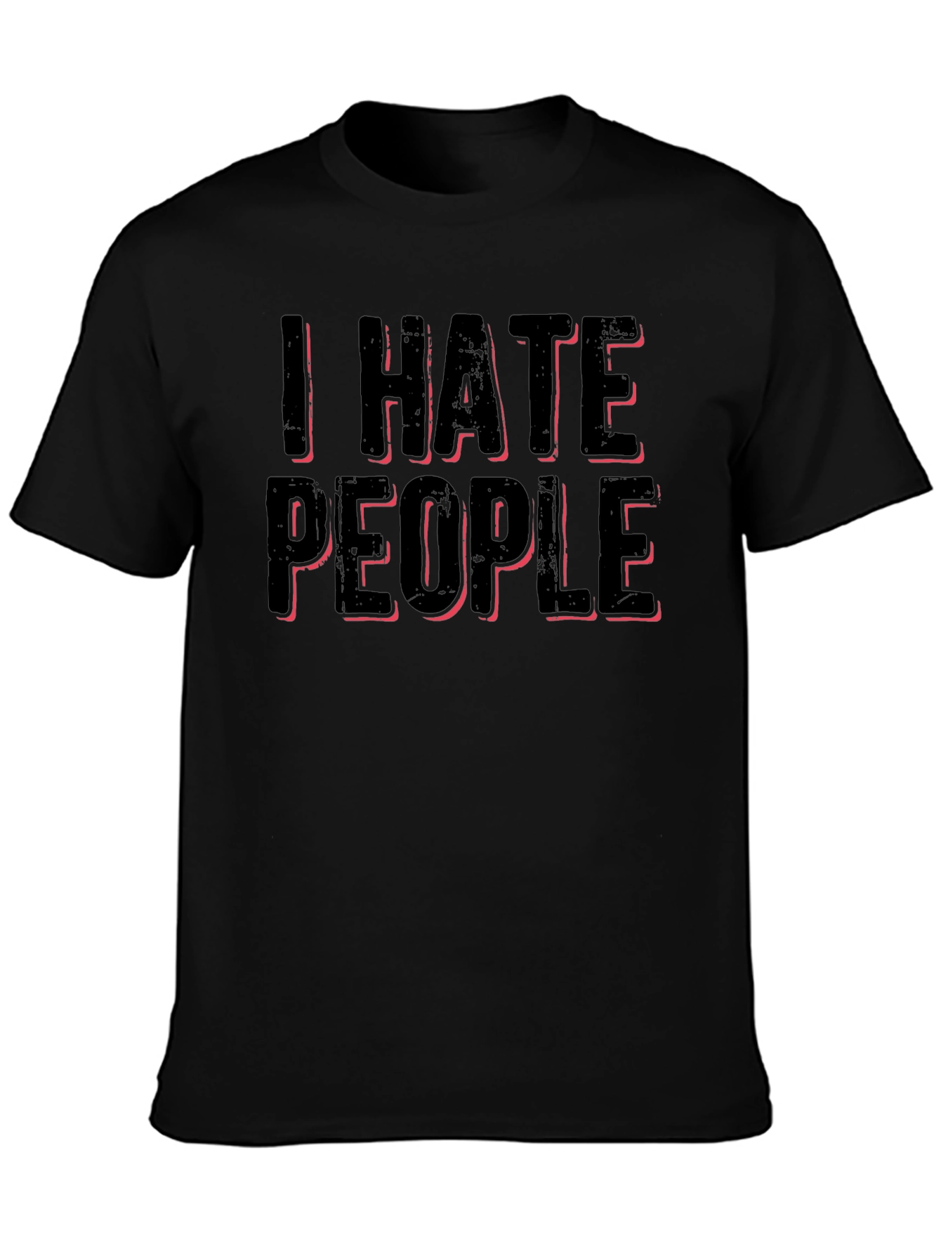 Black I Hate People Graphic T-Shirt - Anti-Social Tee view 3