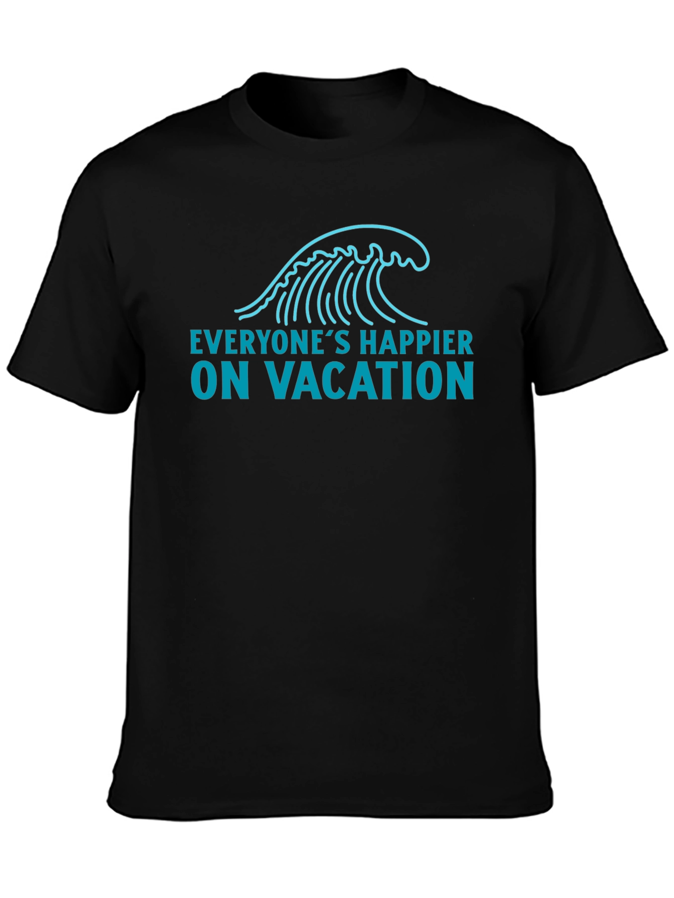 Black Vacation Wave Graphic Tee - Relaxed Fit view 3