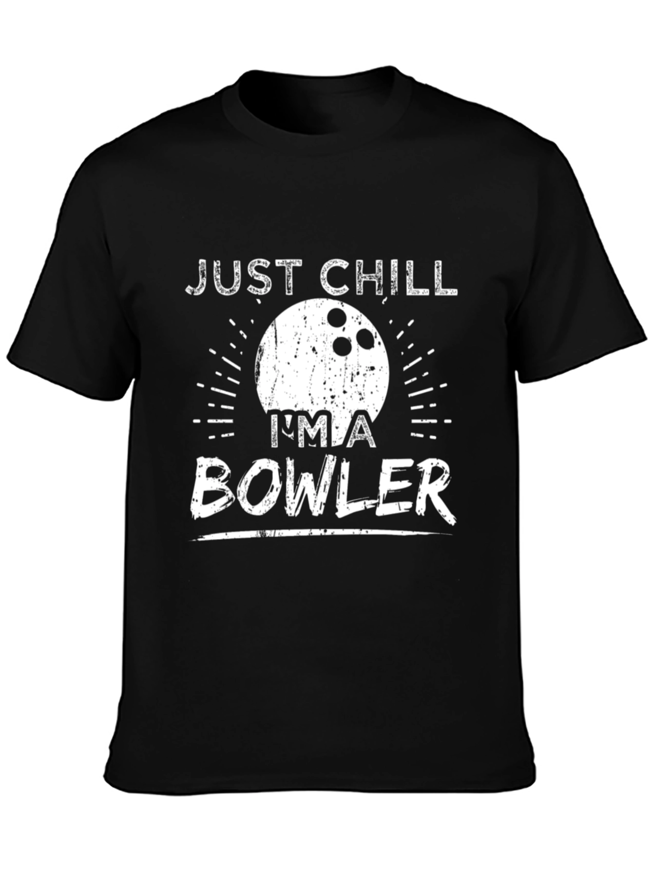 Black Just Chill I'm a Bowler T-Shirt - Black view 3