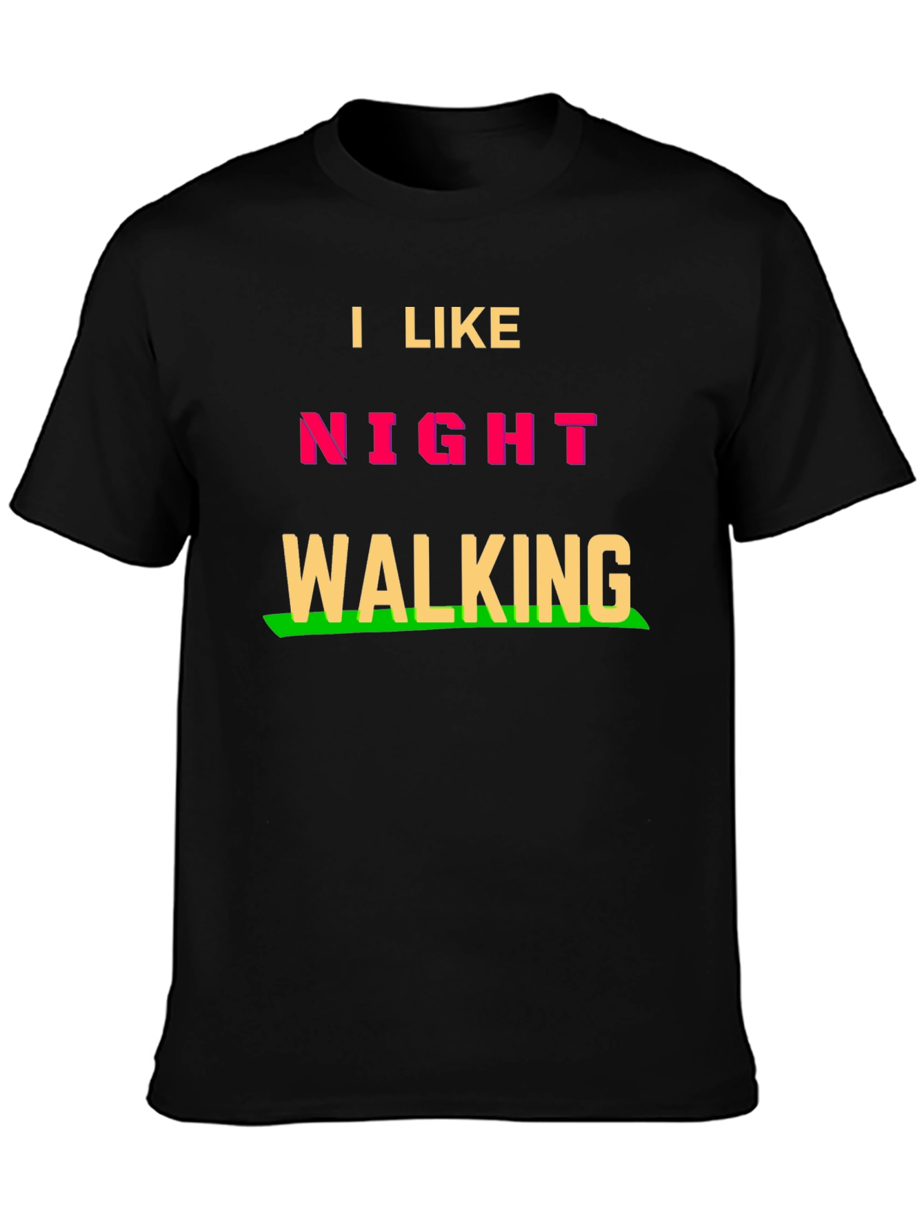 Black I Like Night Walking T-Shirt - Fun Novelty Tee view 3