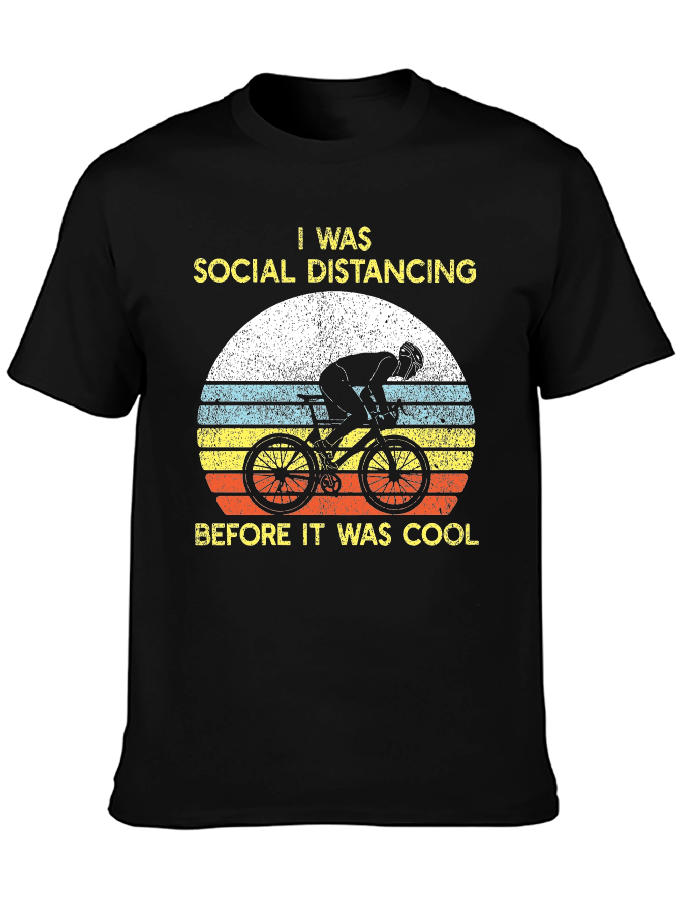Black Social Distancing Biker T-Shirt view 3