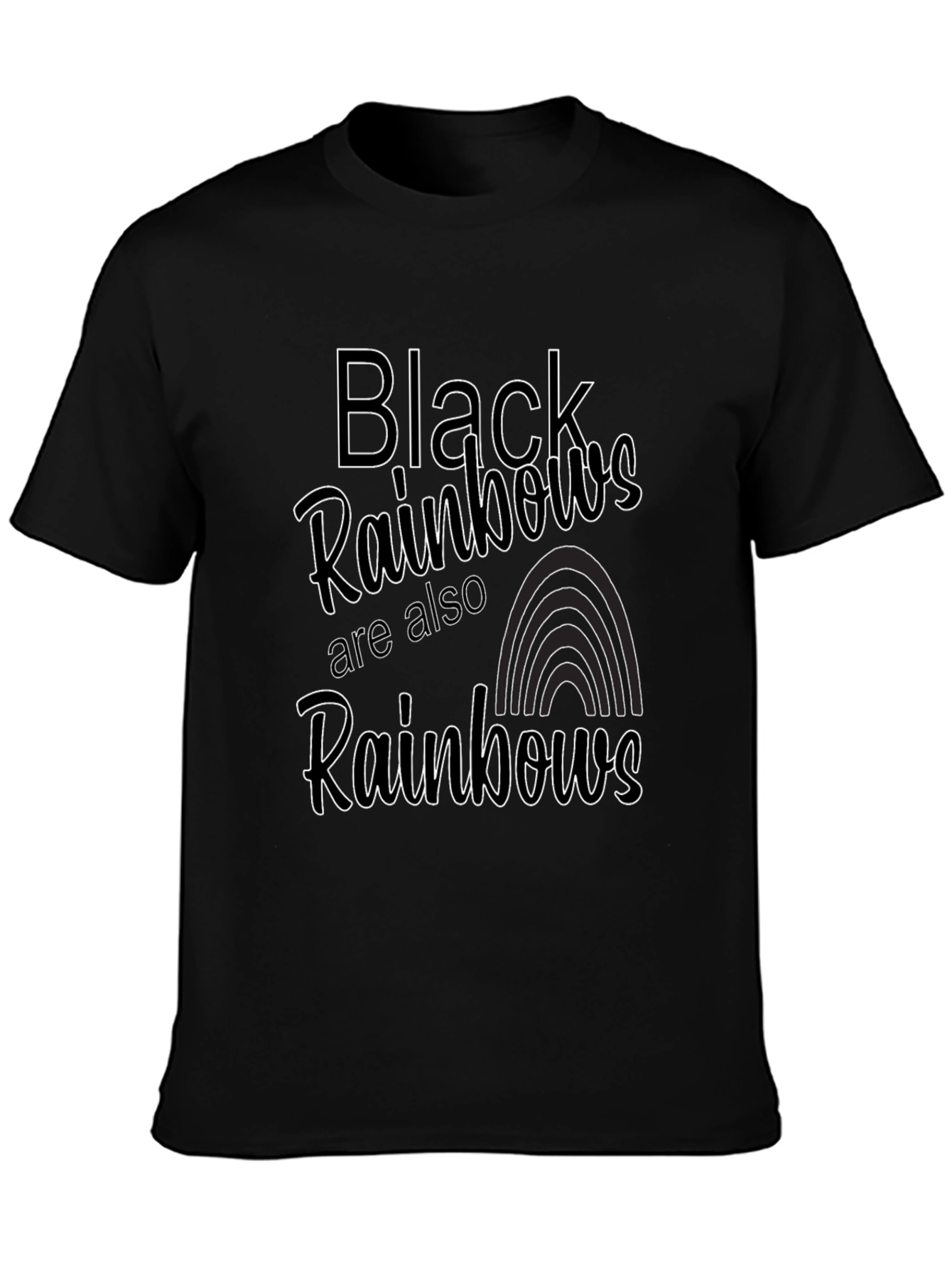 Black Black Rainbows Graphic Tee view 3