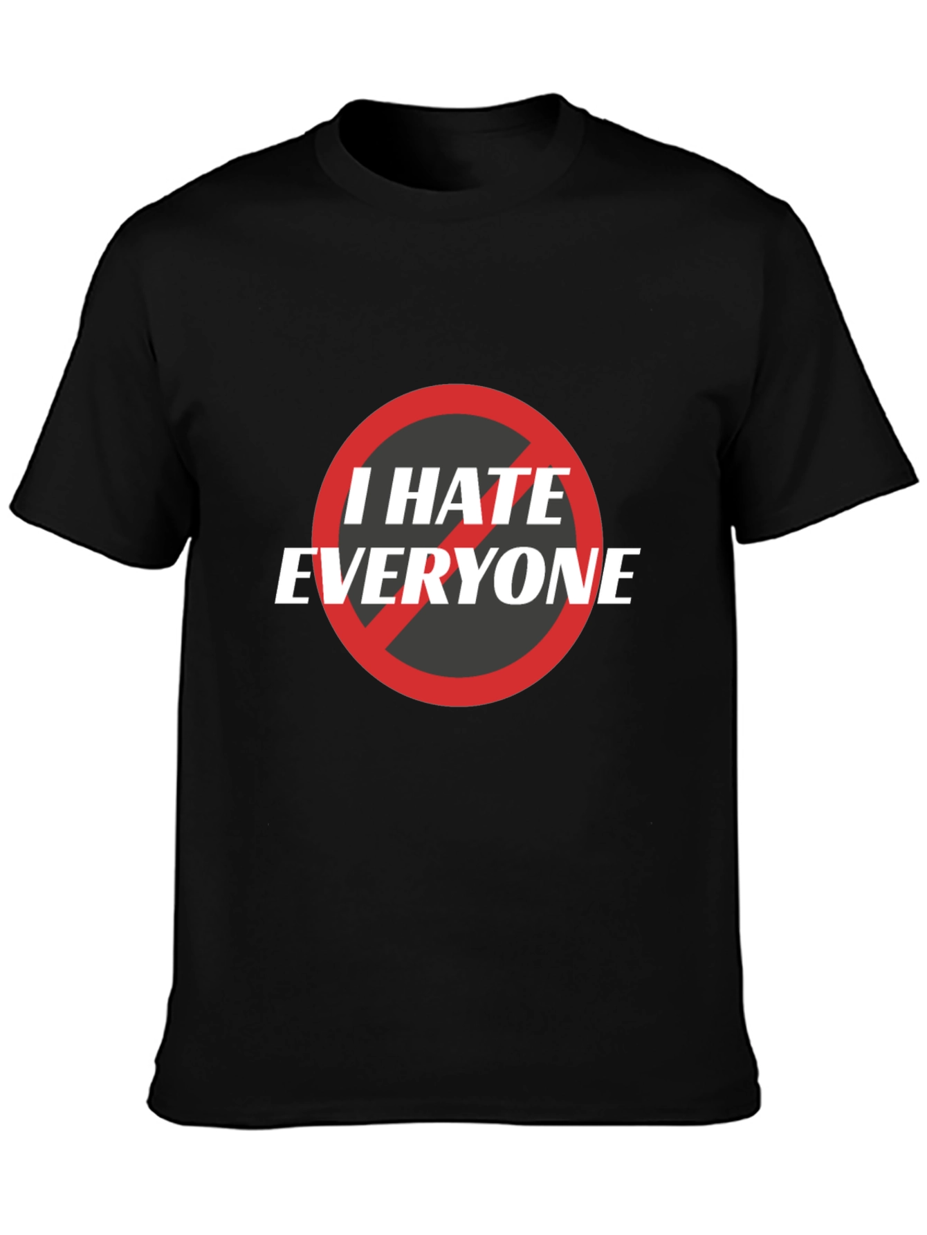 Black I Hate Everyone Graphic Tee - Unisex Black T-Shirt view 3