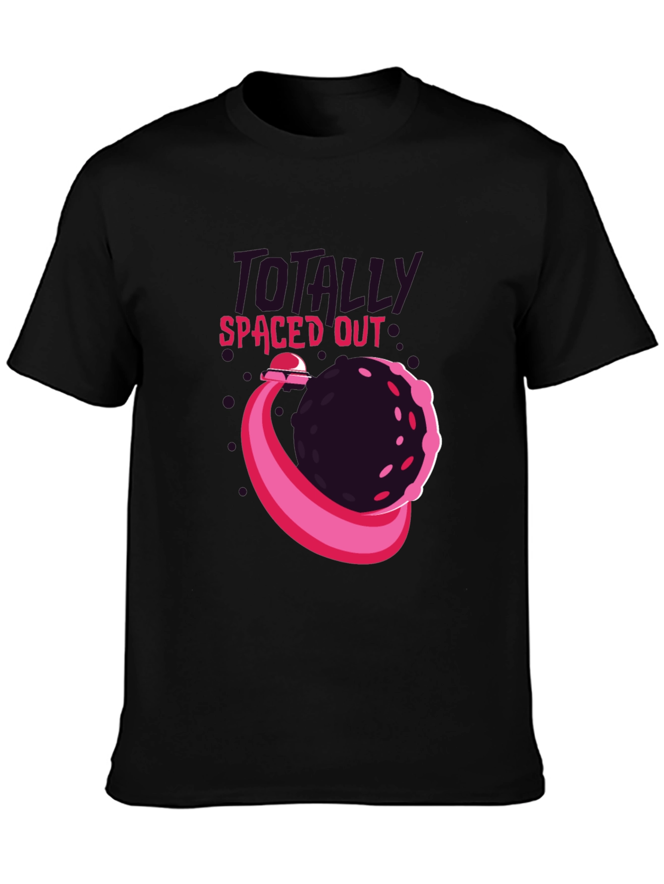 Black Totally Spaced Out T-Shirt - Unique Graphic Tee view 3