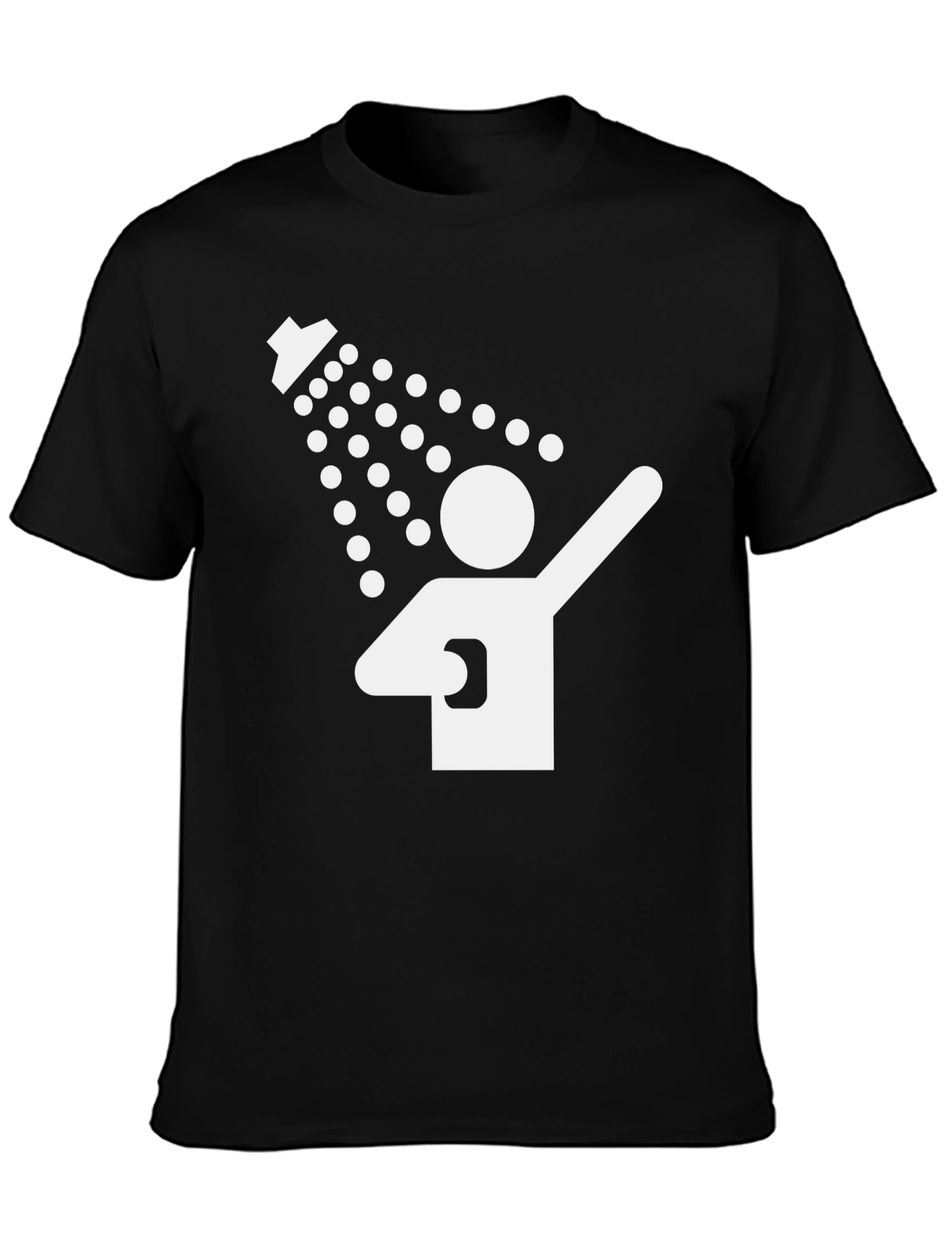 Black Funny Shower T-Shirt - Clean Humor Tee view 3