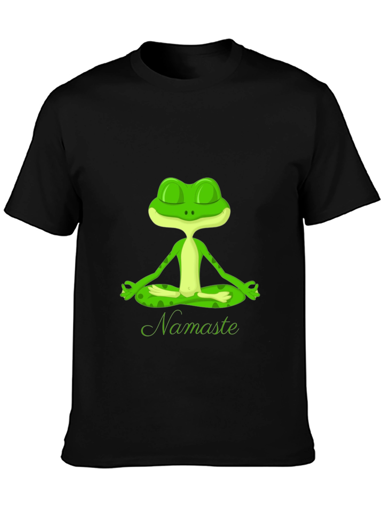 Meditating Frog Namaste Black T-Shirt - Zen Style - 3