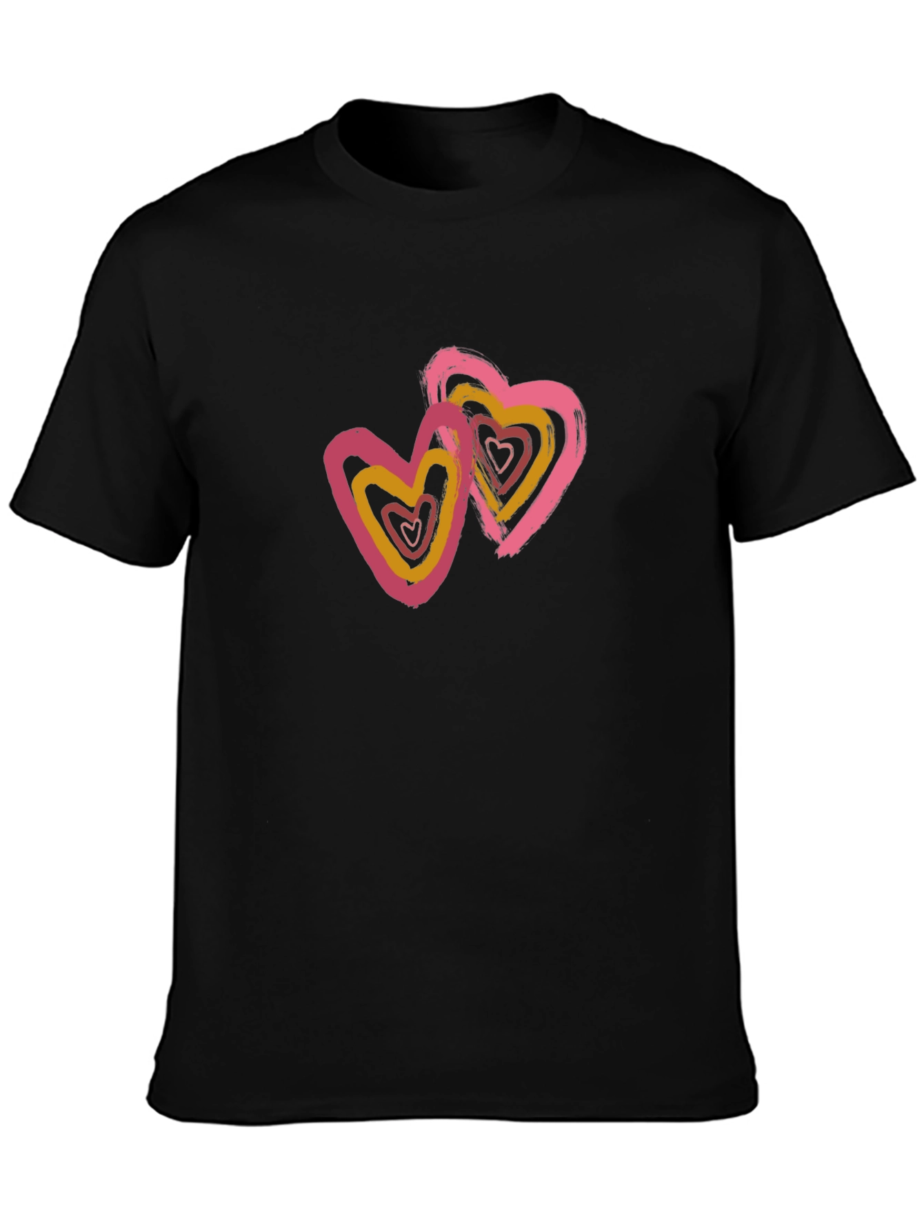 Black Black T-Shirt with Heart Graphic view 3