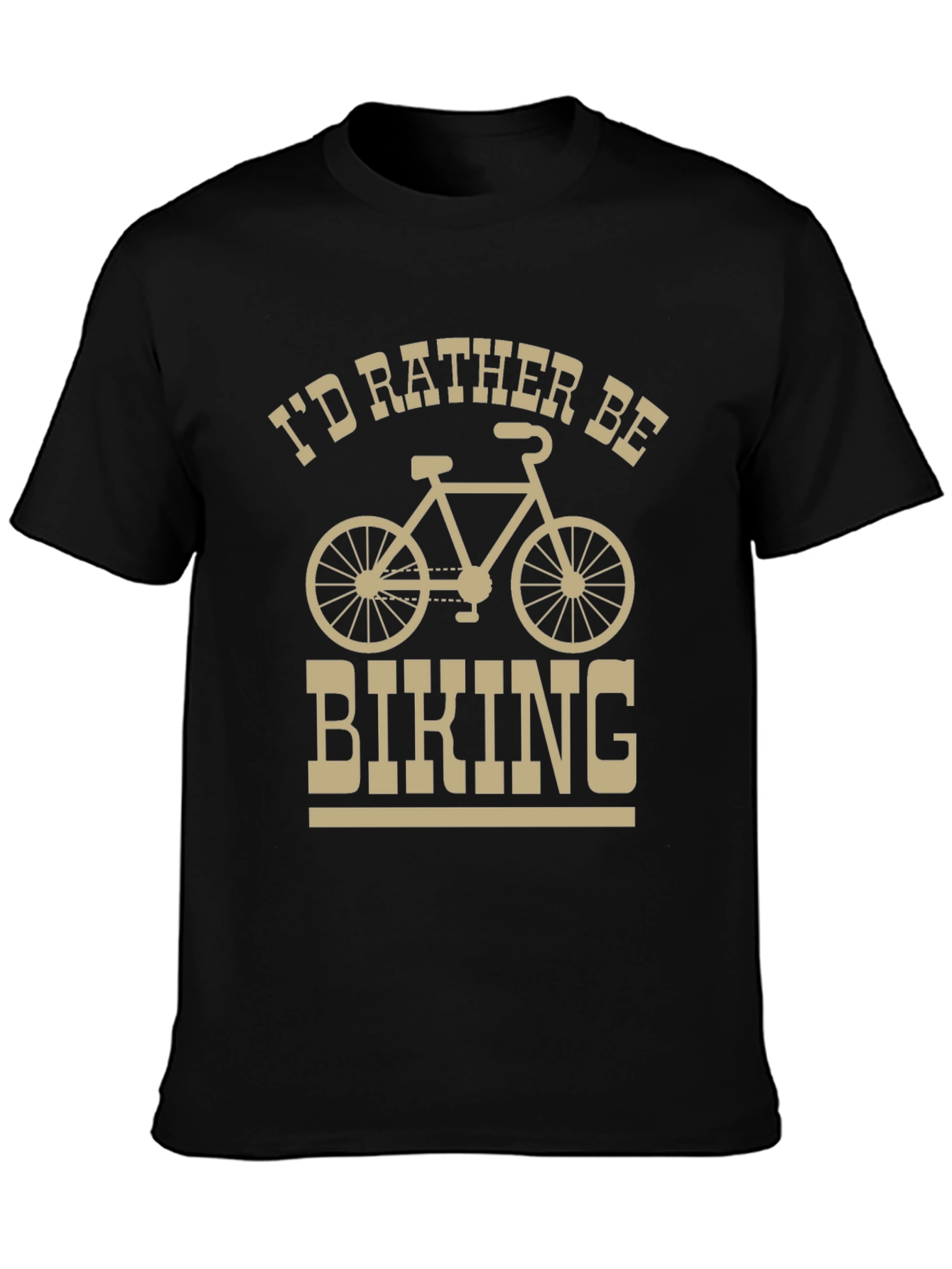 Black I'd Rather Be Biking T-Shirt - Black view 3