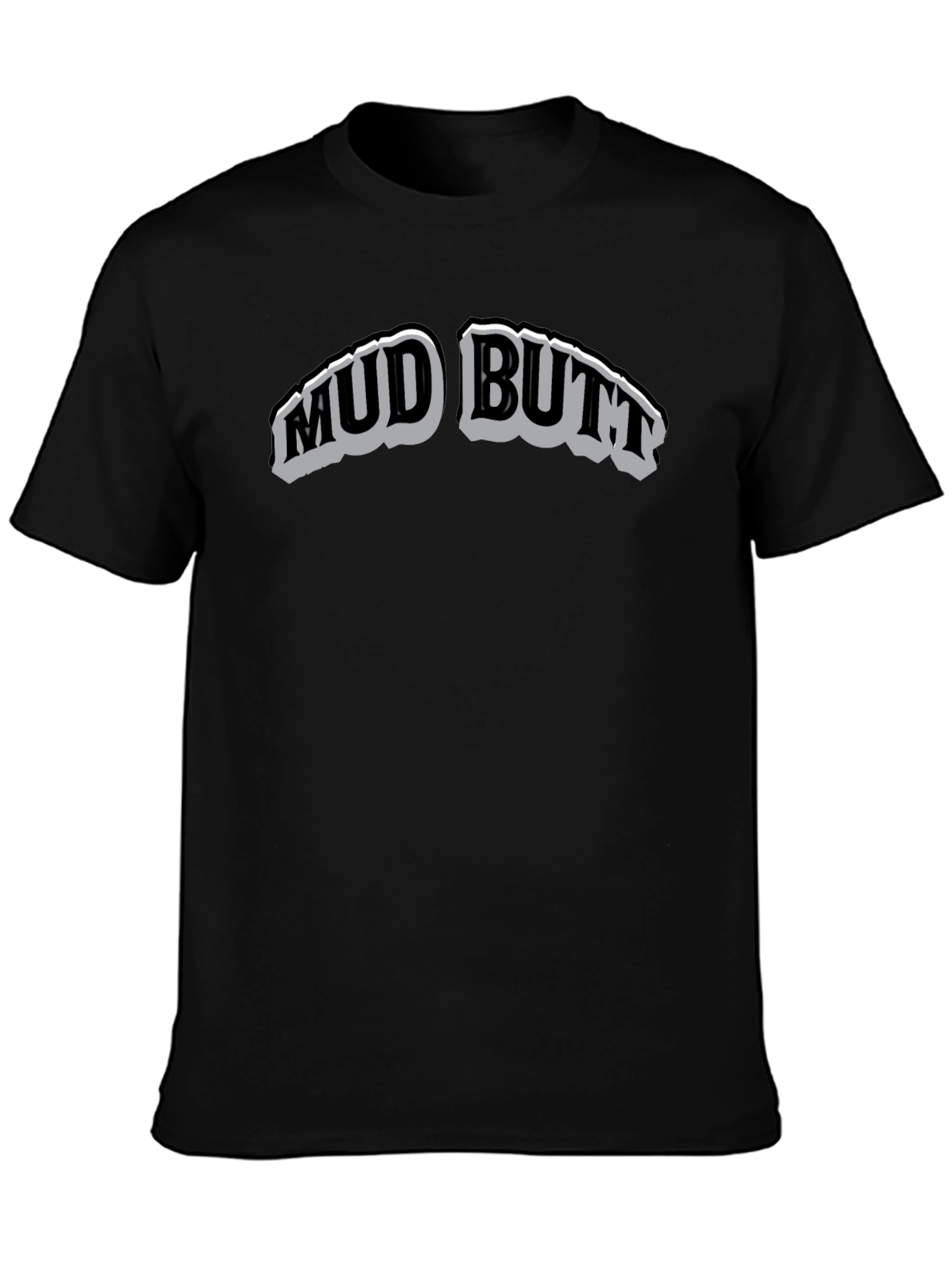 Black Mud Butt Graphic T-Shirt - Crew Neck view 3