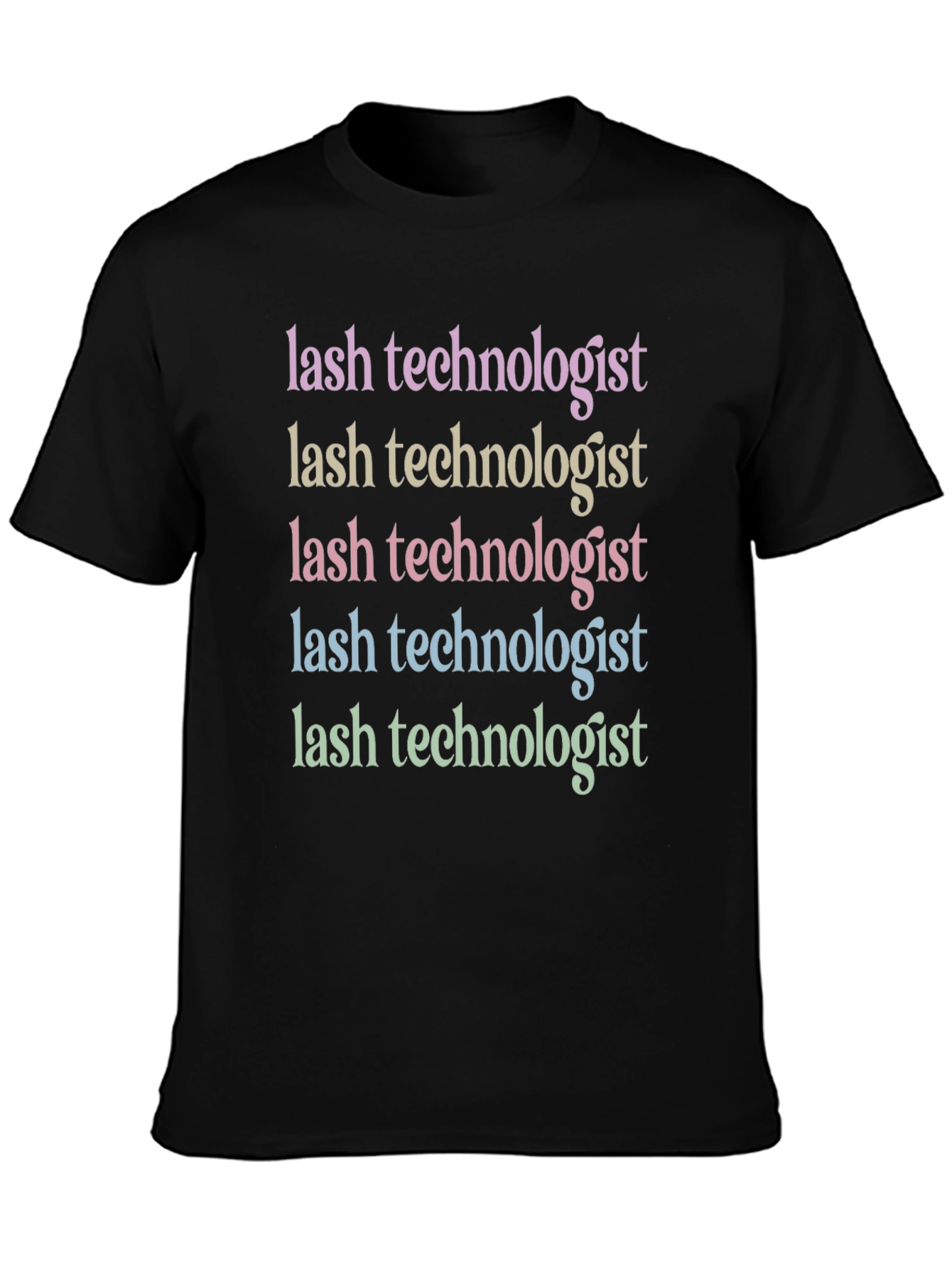 Black Lash Technologist Colorful T-Shirt view 3