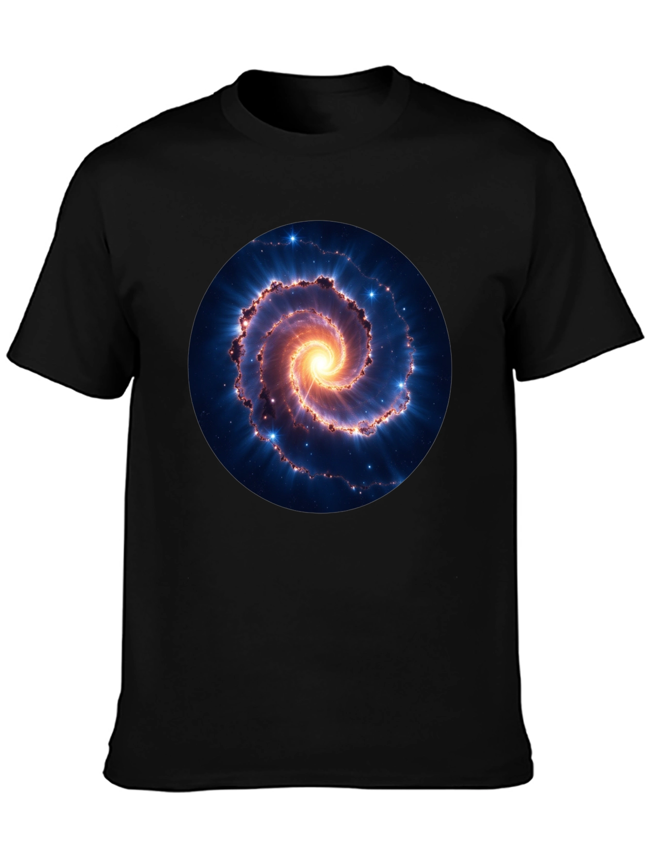 Black Spiral Galaxy Graphic Tee - Black Cotton Blend view 3
