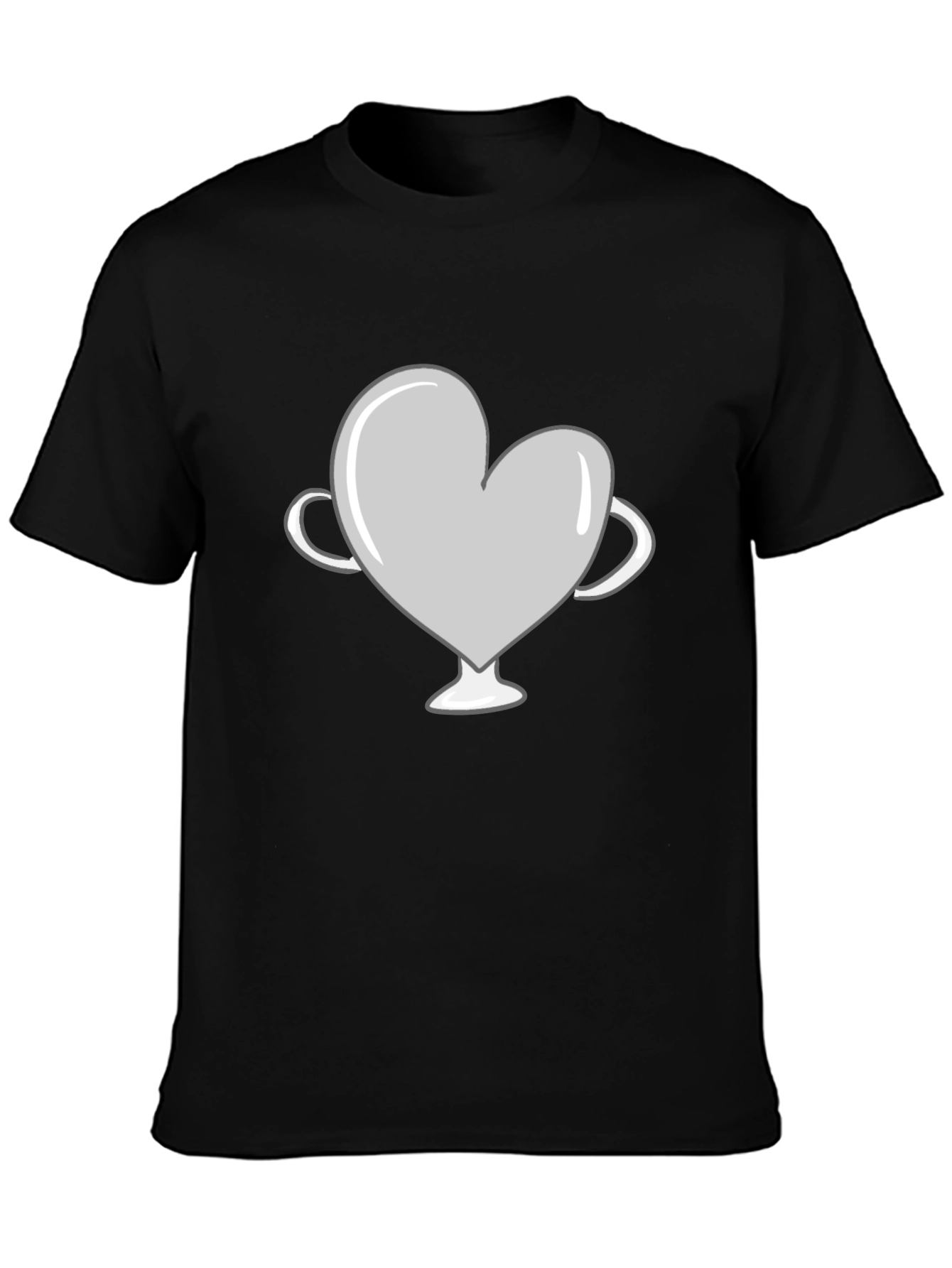 Black Heart Trophy Graphic Tee - Black Cotton Shirt view 3