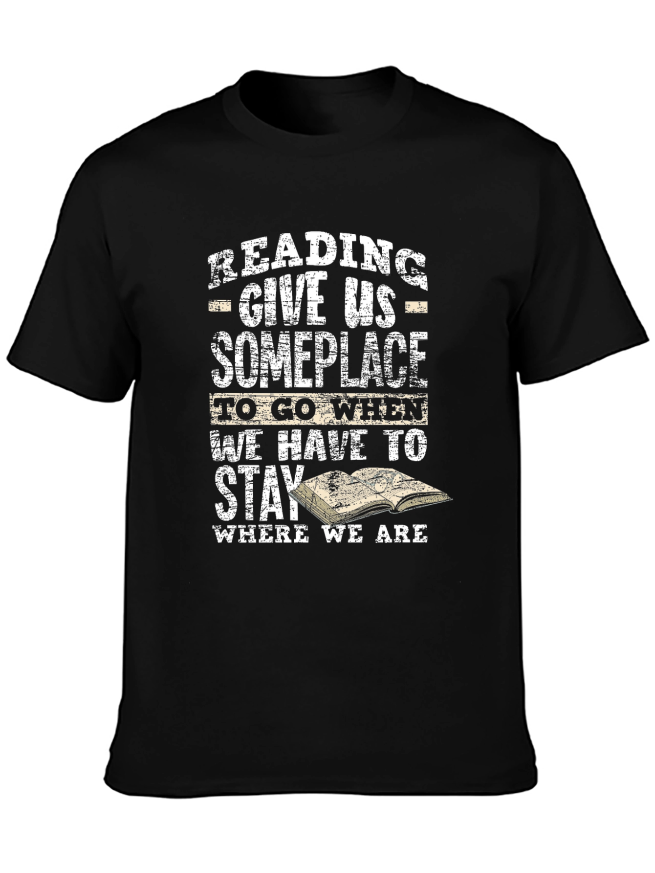 Black Reading T-Shirt: Give Us Someplace to Go view 3