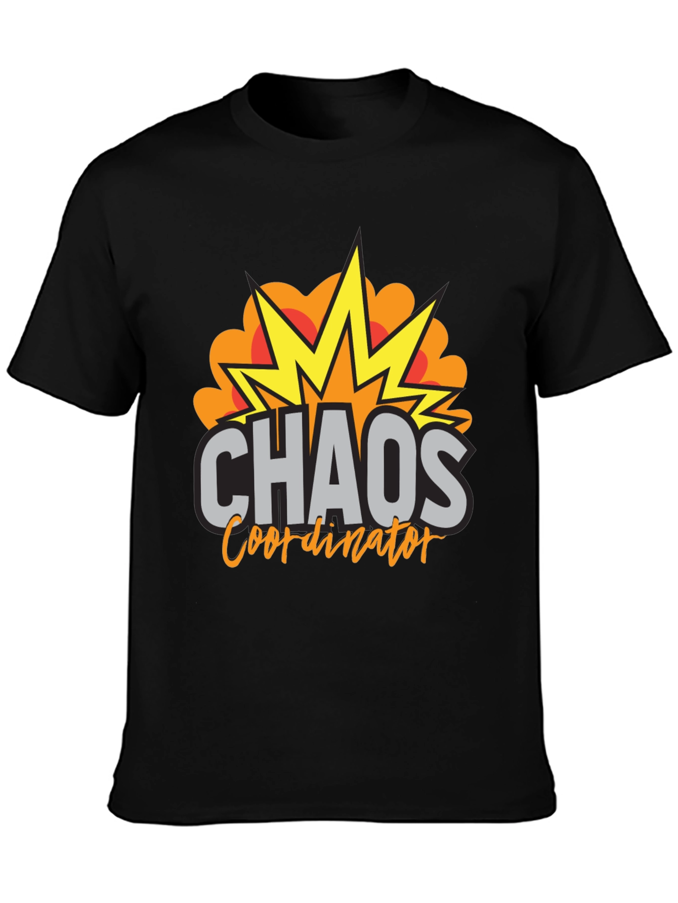 Black Chaos Coordinator T-Shirt - Funny Graphic Tee view 3
