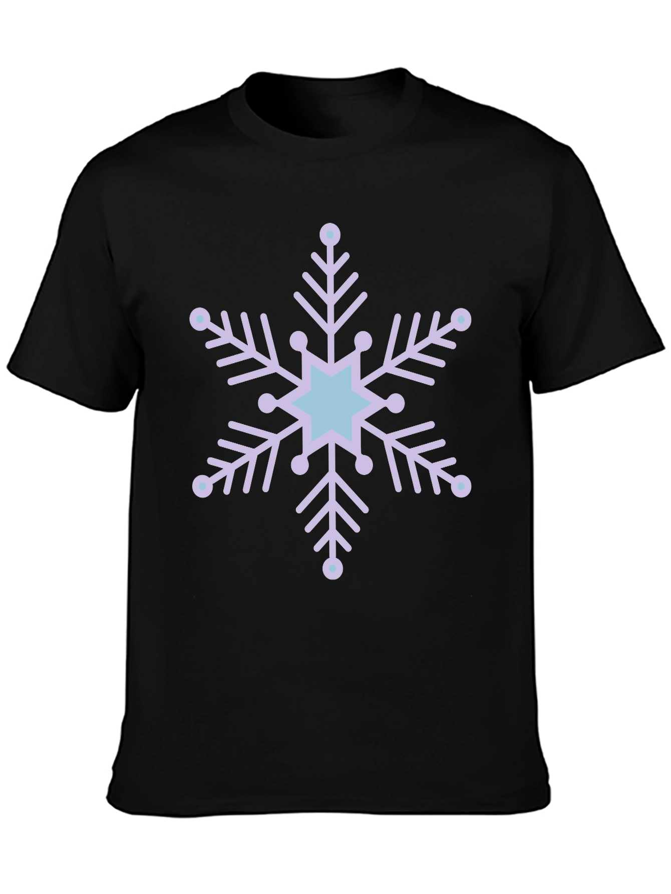 Black Snowflake Graphic Tee - Winter Holiday Style view 3