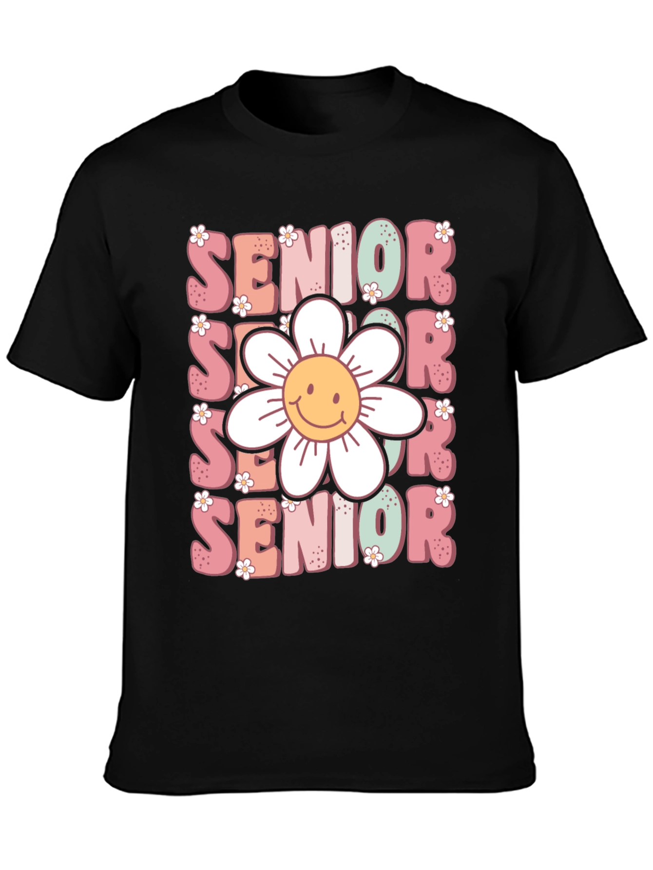 Black Senior Flower Graphic Tee view 3