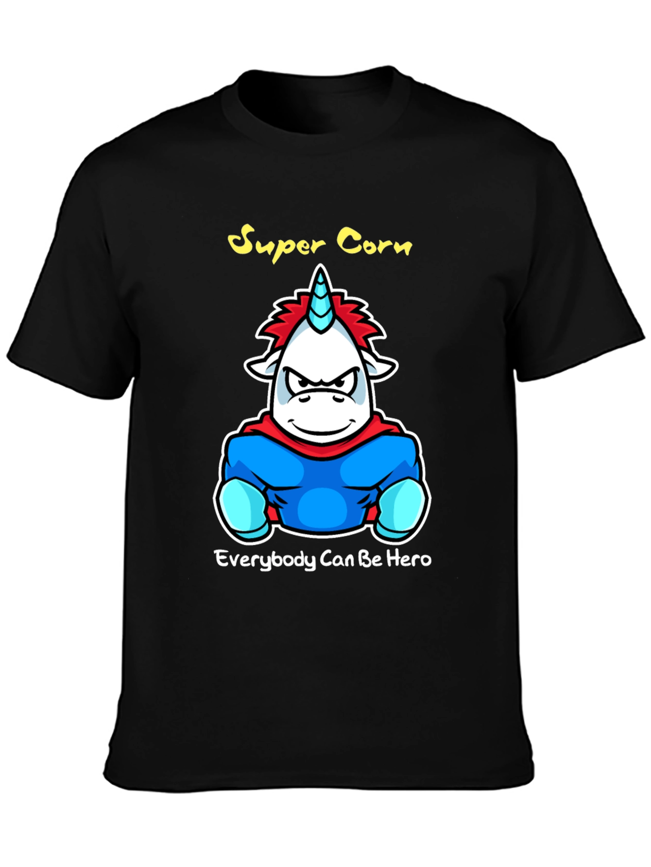 Black Super Corn Hero Graphic T-Shirt - Black view 3