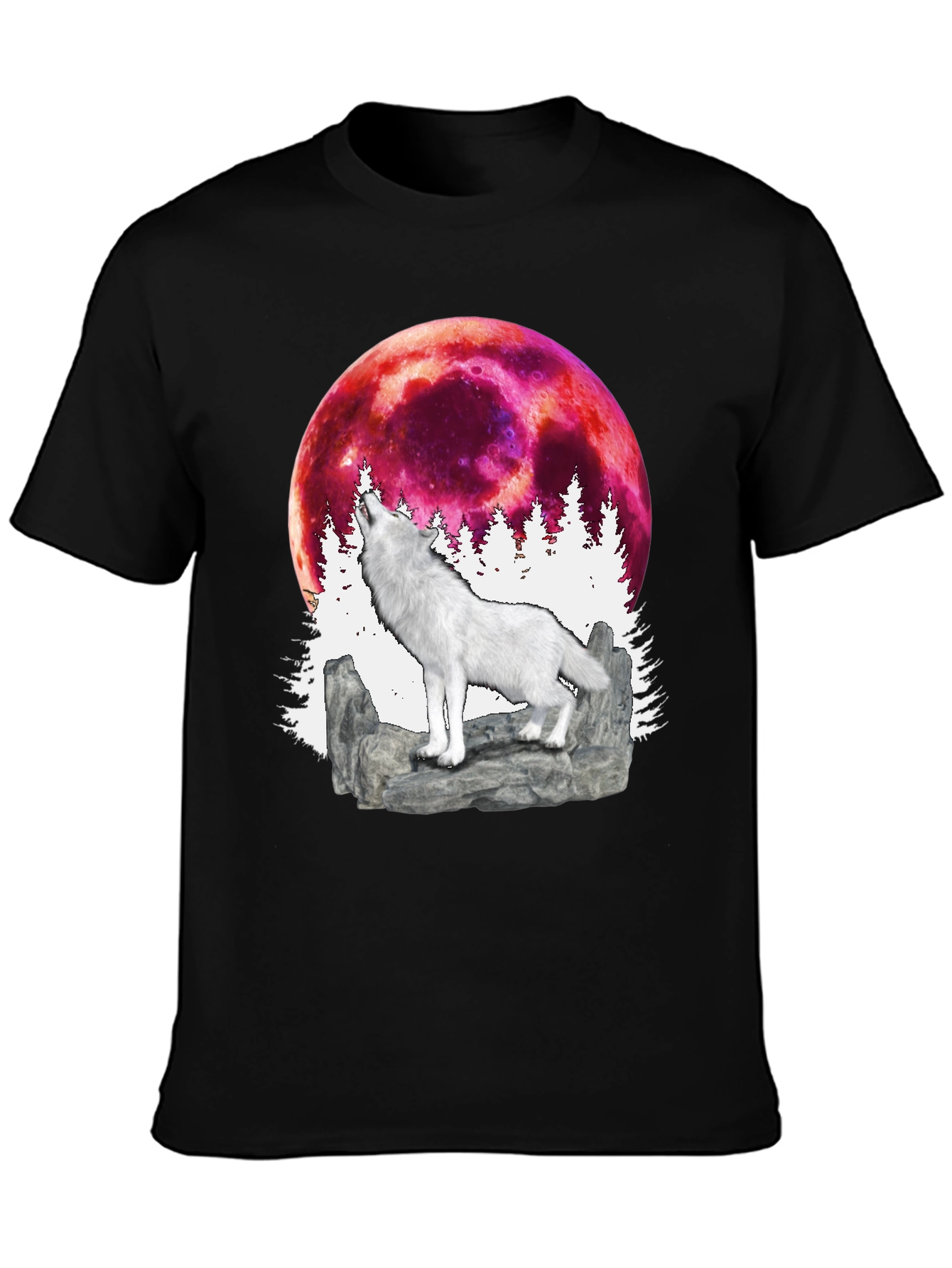Black Wolf Moon Graphic T-Shirt view 3