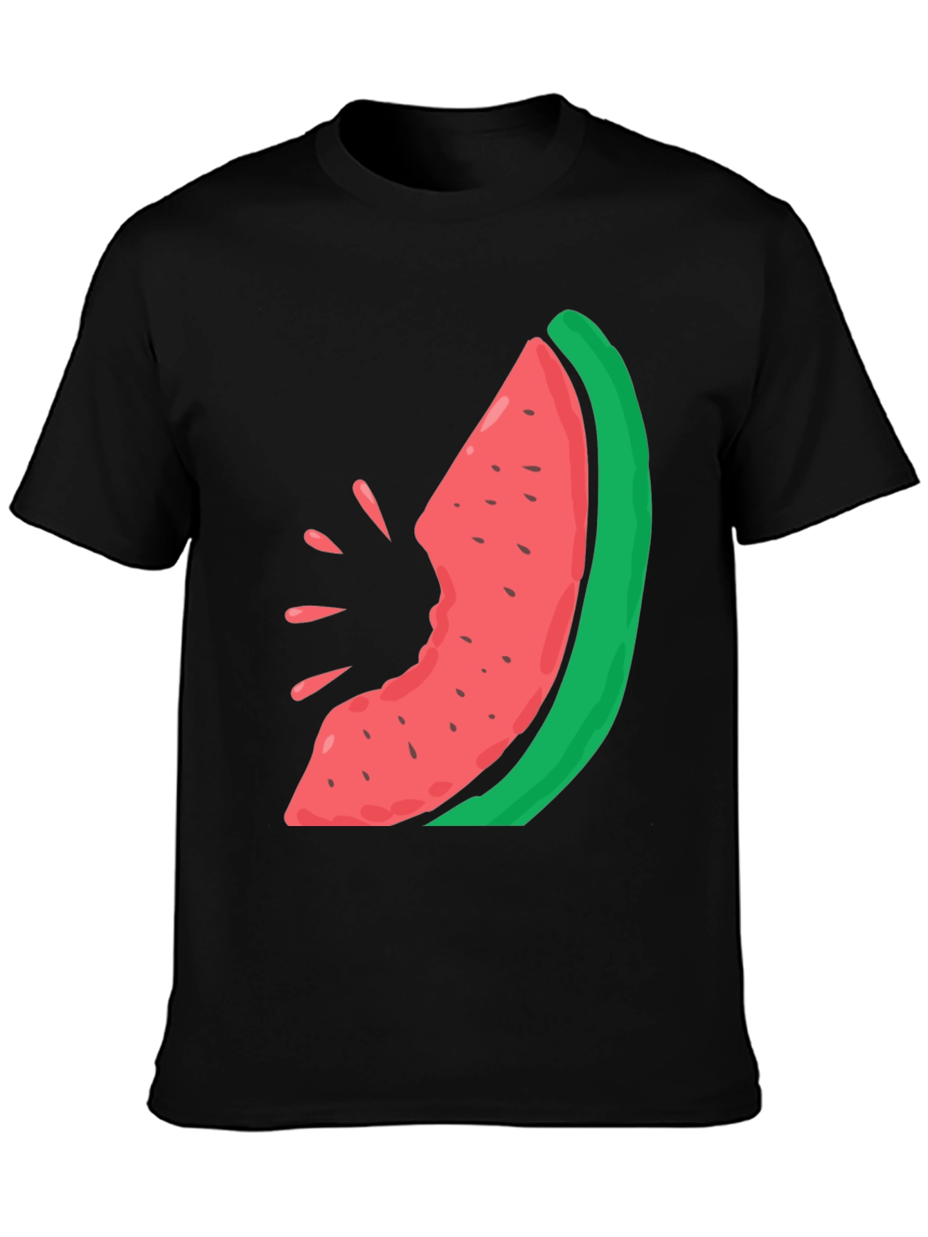 Black Watermelon Bite Graphic Tee - Casual Summer Style view 3