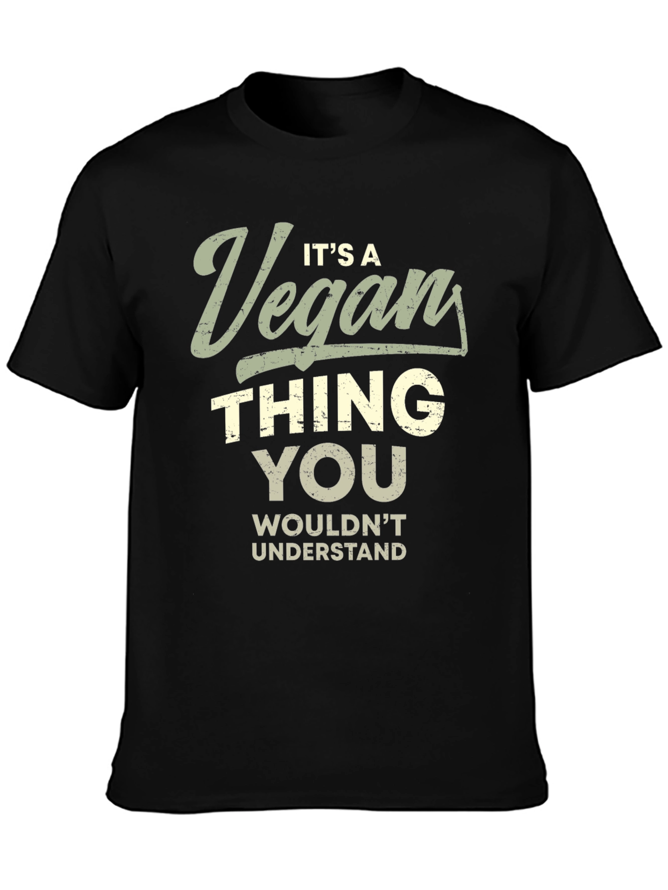 Black It's a Vegan Thing T-Shirt view 3