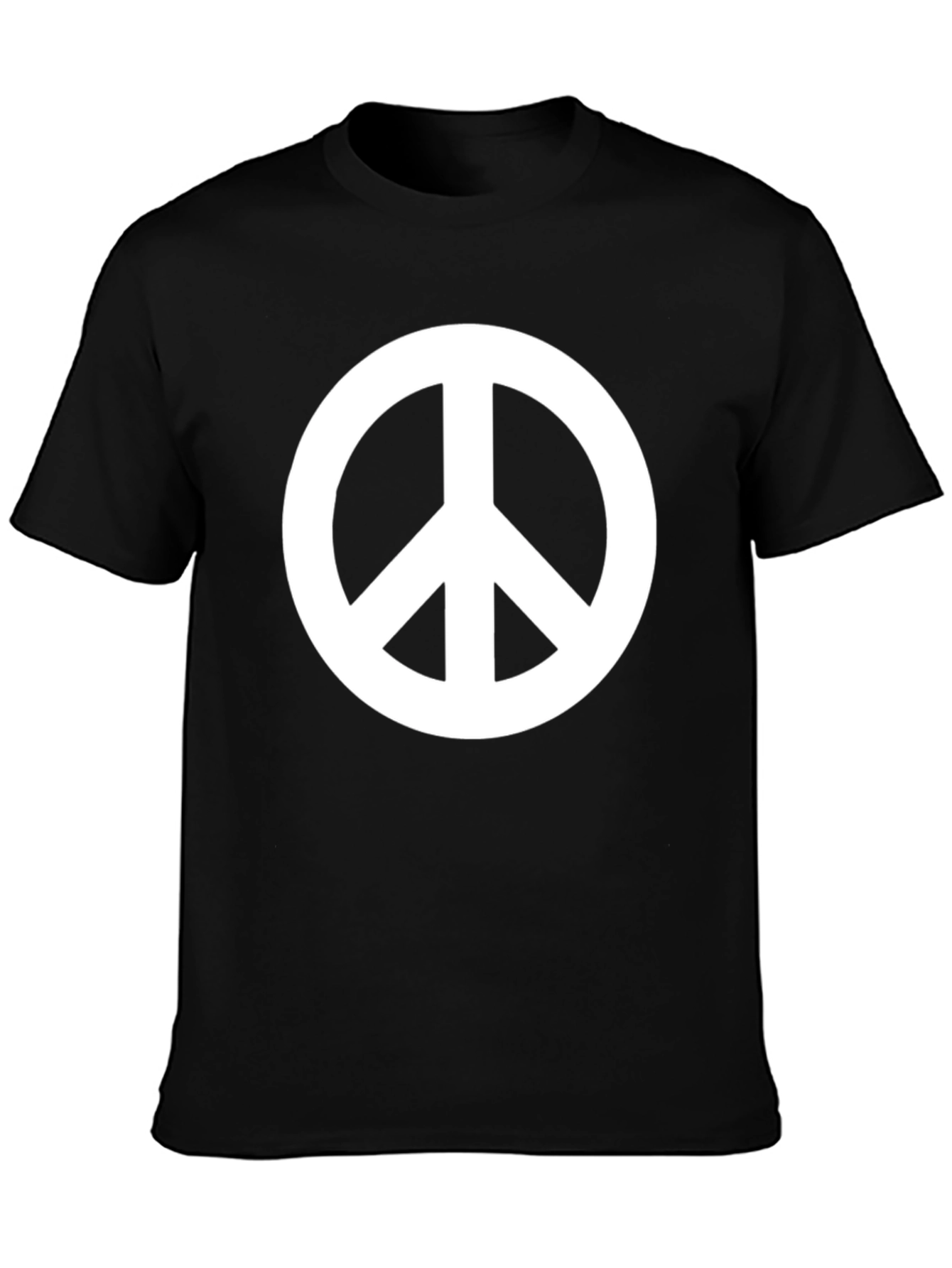 Black Peace Sign Graphic Black T-Shirt view 3