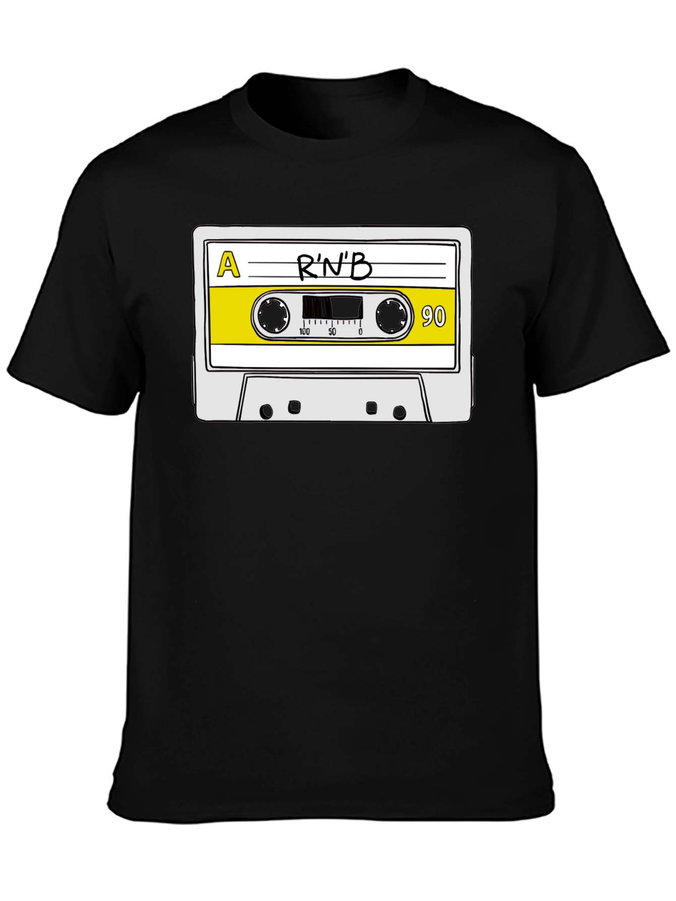 Black R'n'B Cassette Tape Graphic T-Shirt view 3