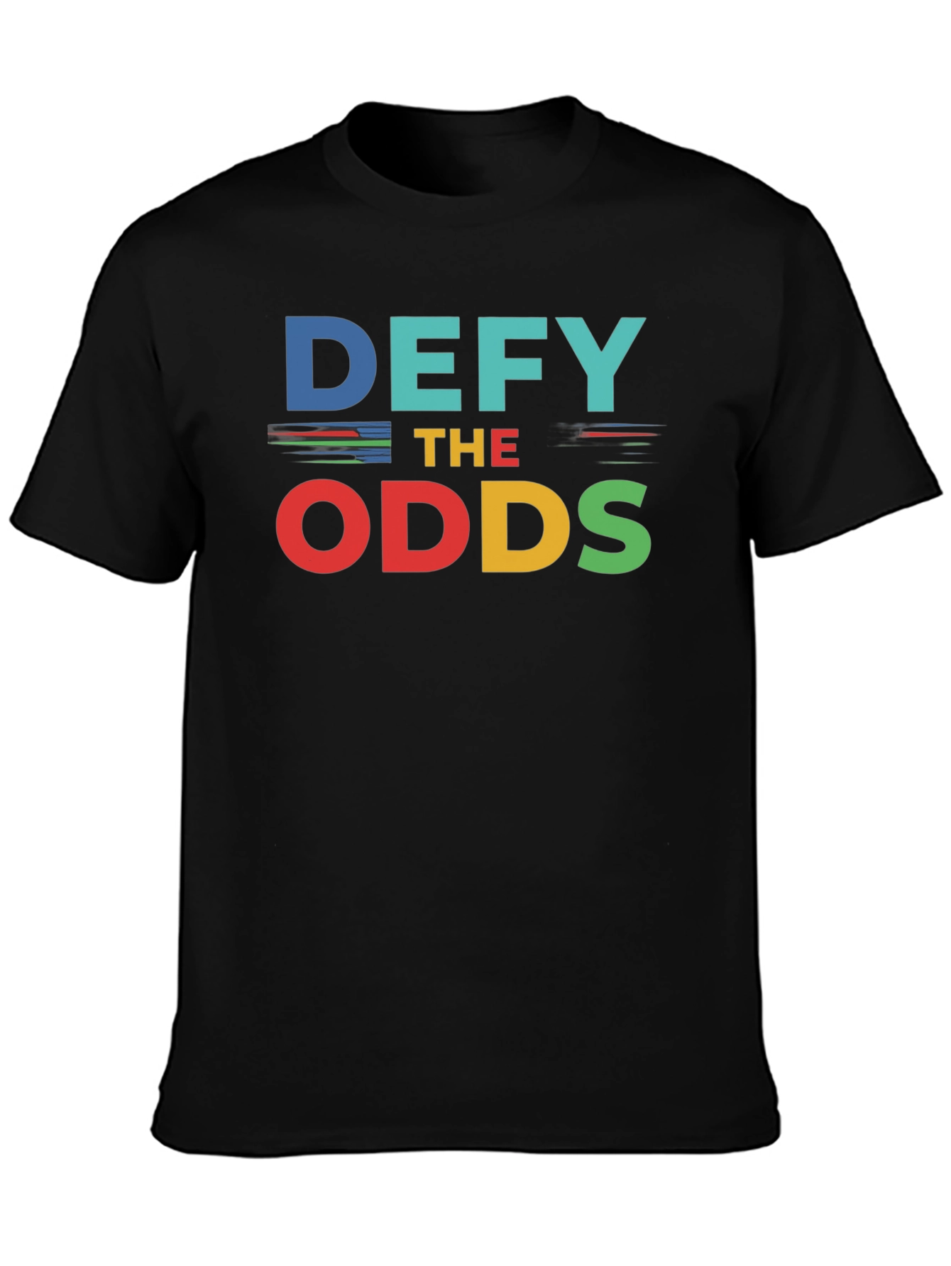 Black Defy the Odds Graphic Tee - Motivational Shirt view 3