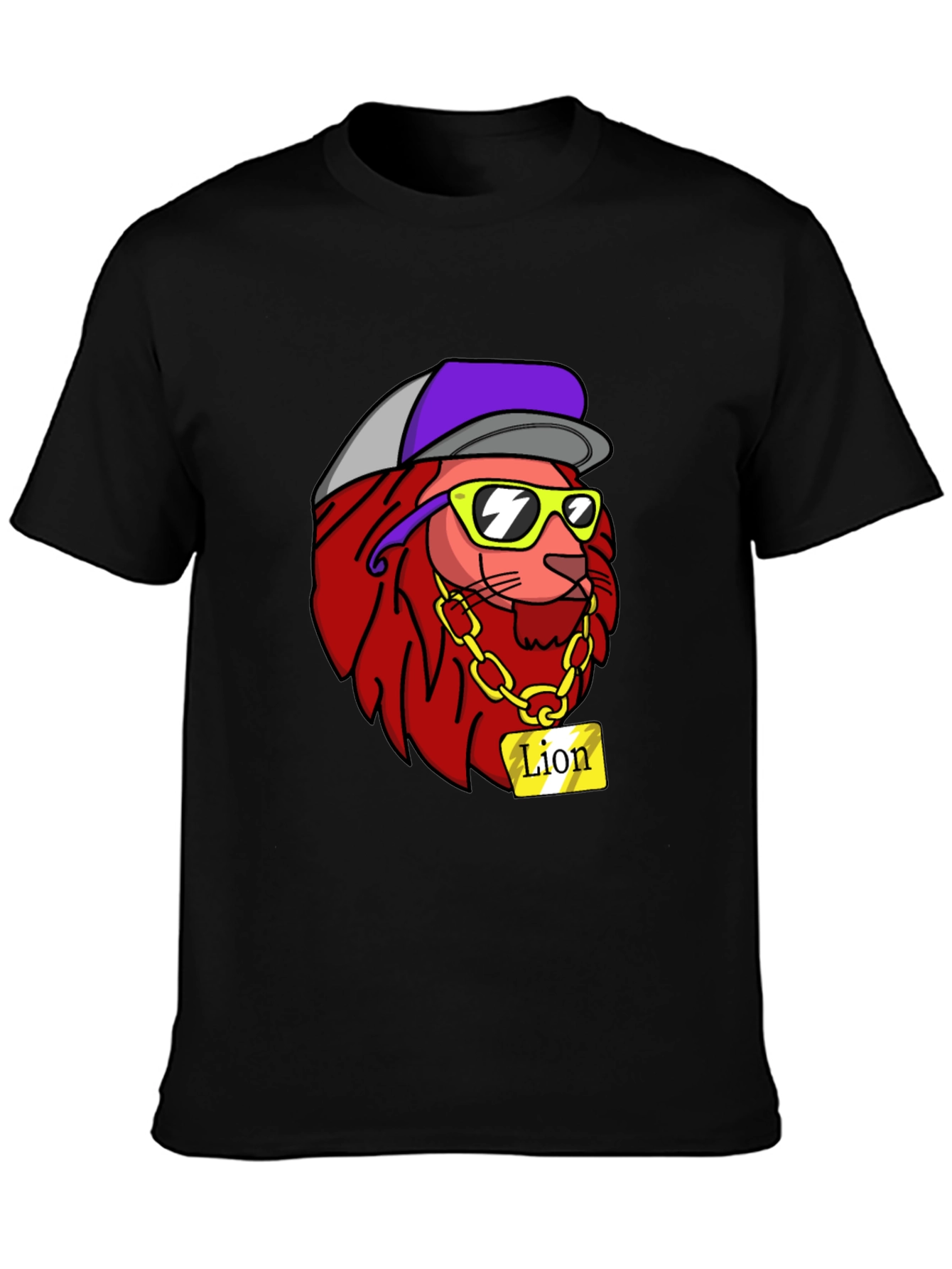 Black Cool Lion Graphic Tee - Streetwear Style view 3