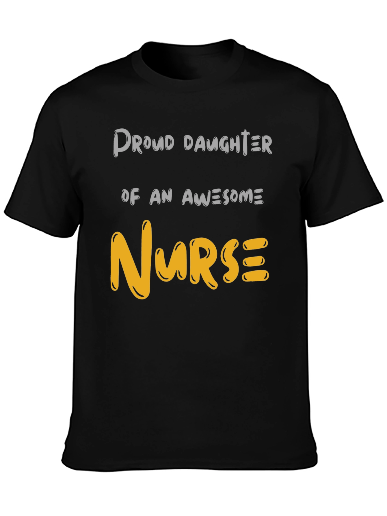 Black Proud Daughter Nurse T-Shirt view 3