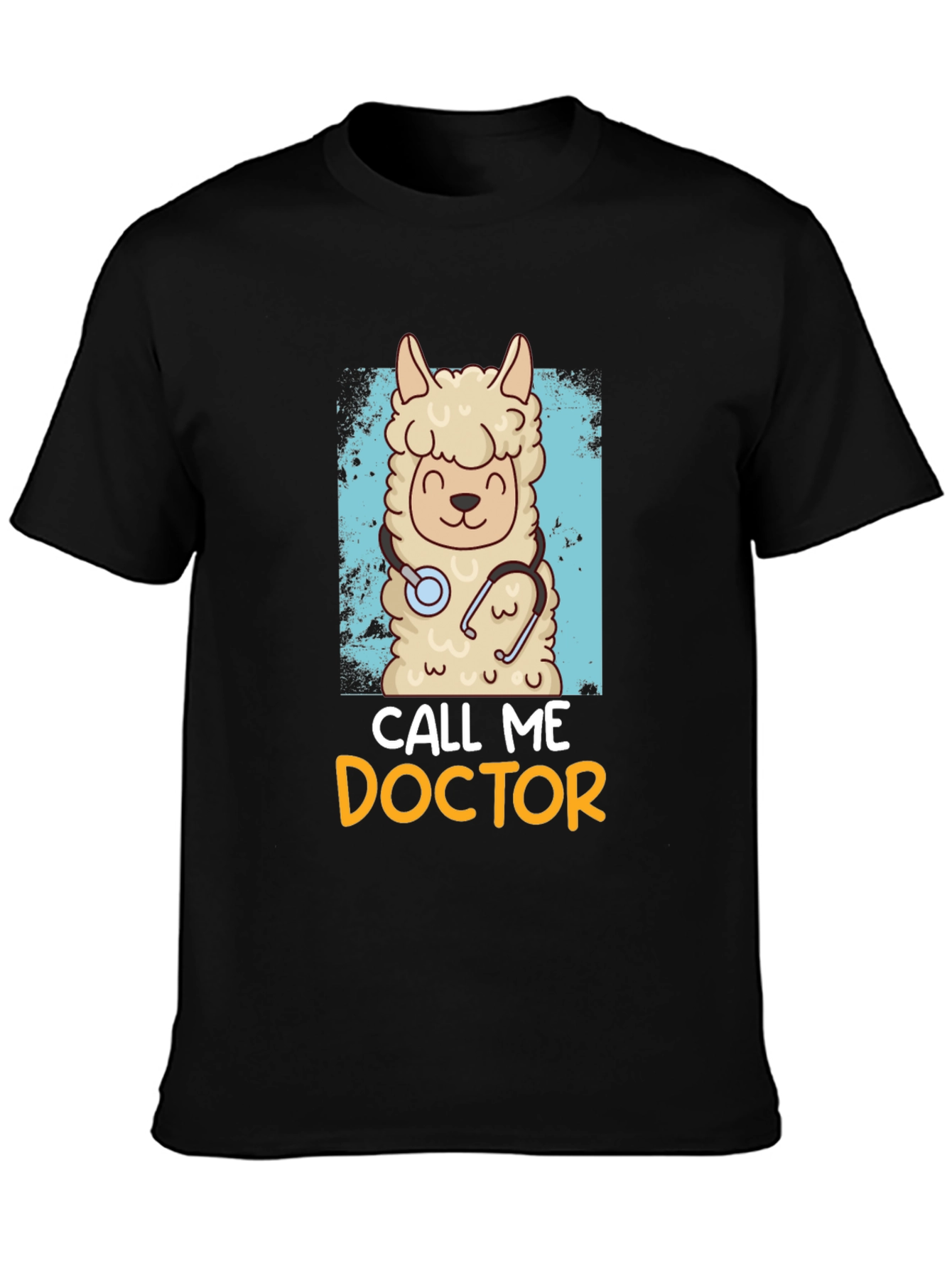 Black Call Me Doctor Llama Graphic Tee view 3
