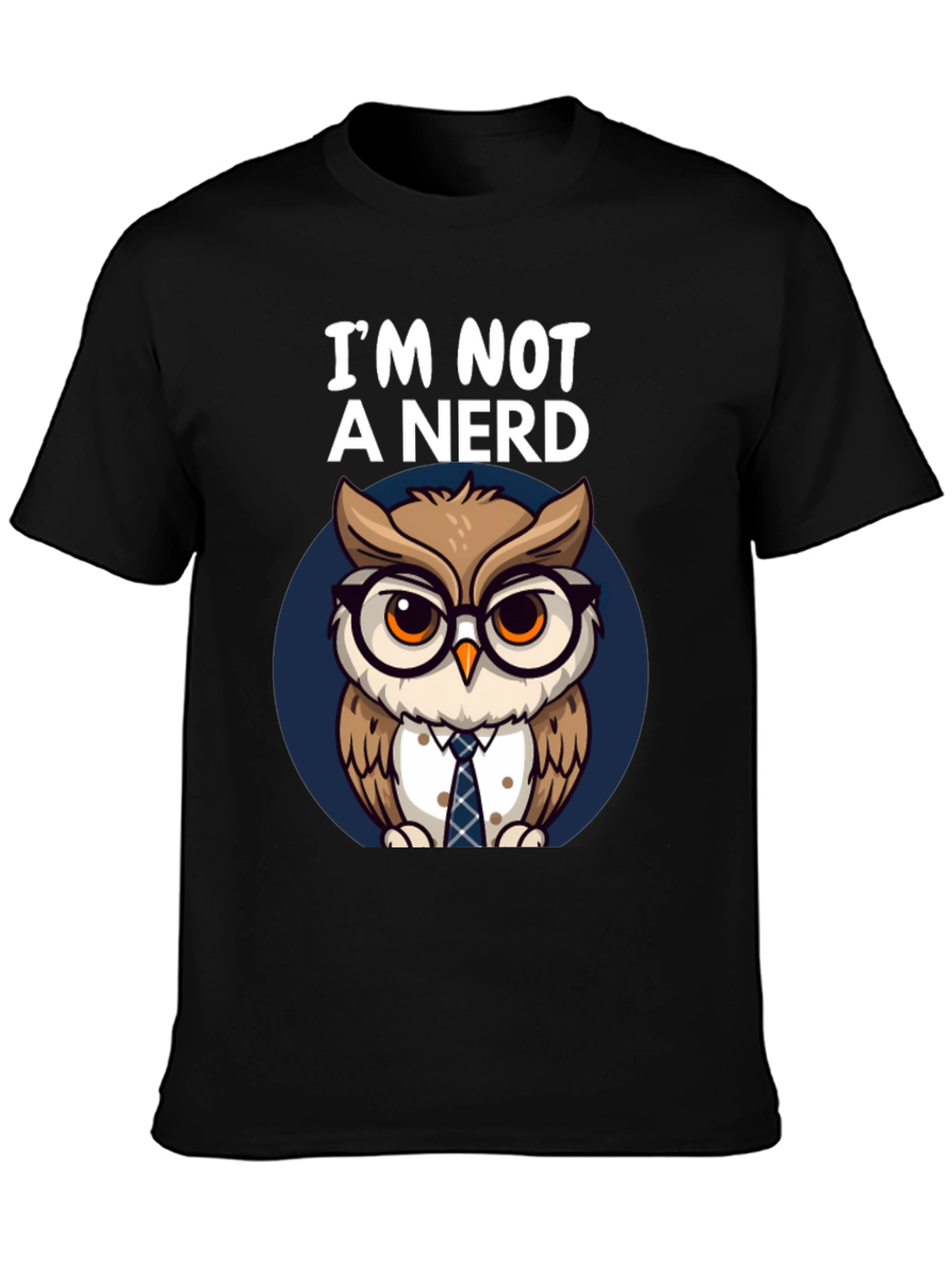 Black I'm Not A Nerd Owl T-Shirt view 3