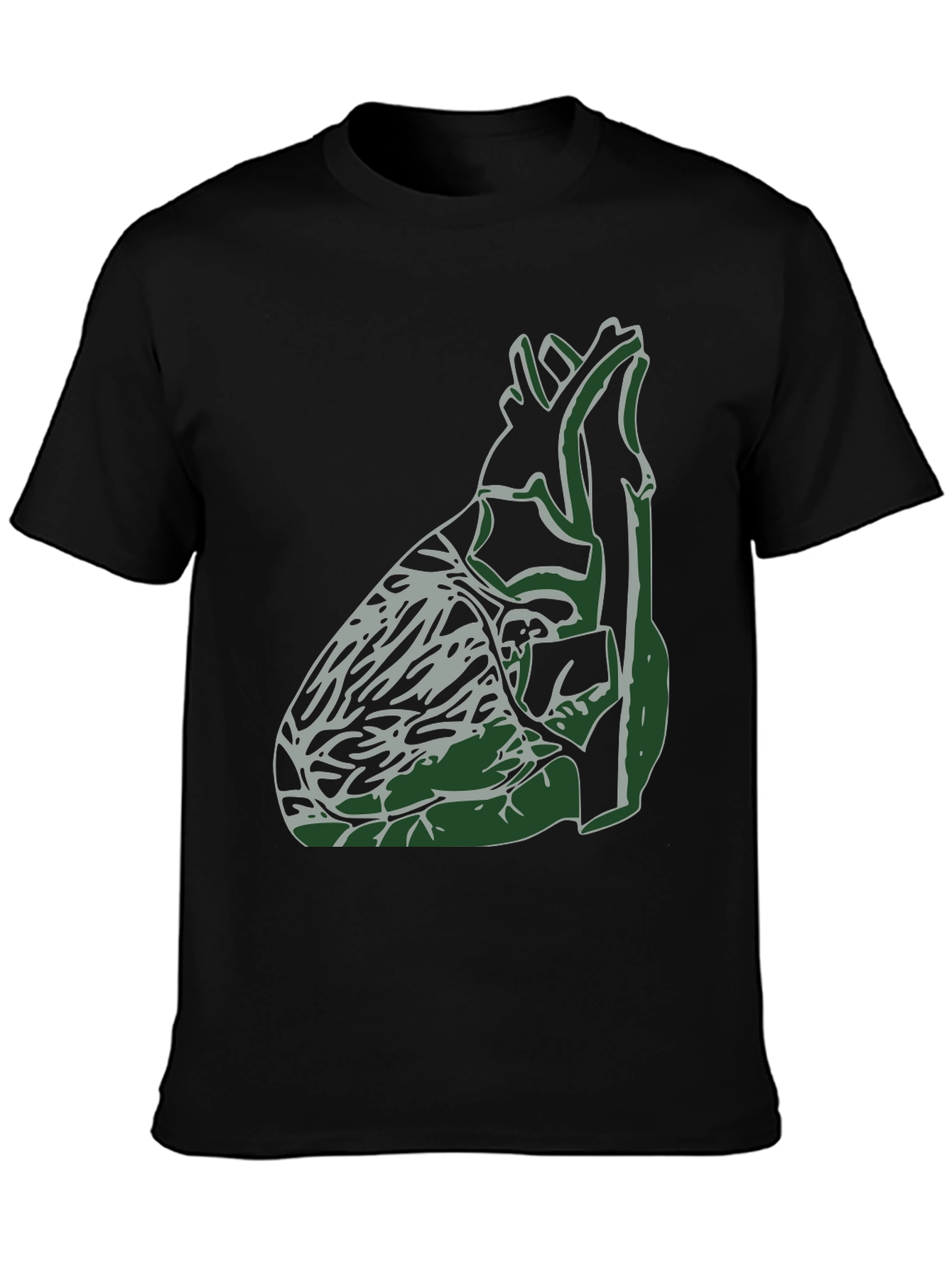Black Anatomical Heart Graphic Tee - Unique Design view 3