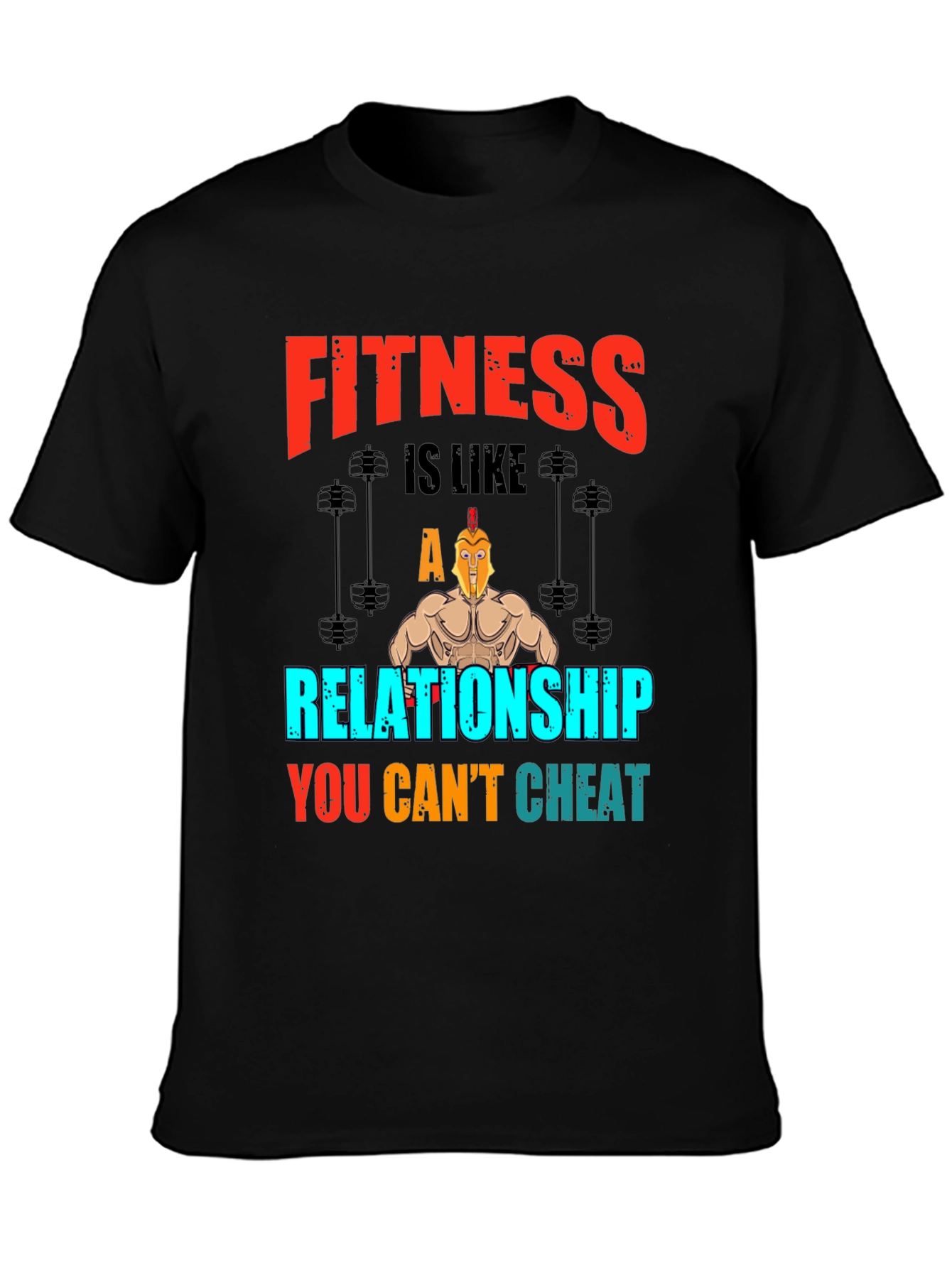 Black Fitness Relationship Graphic Tee view 3