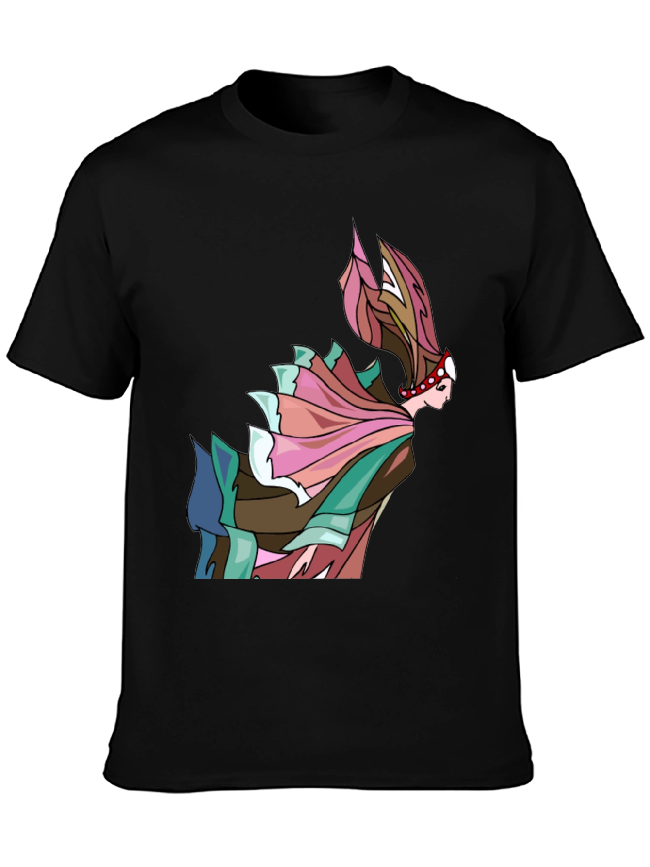 Black Abstract Art Woman T-Shirt view 3