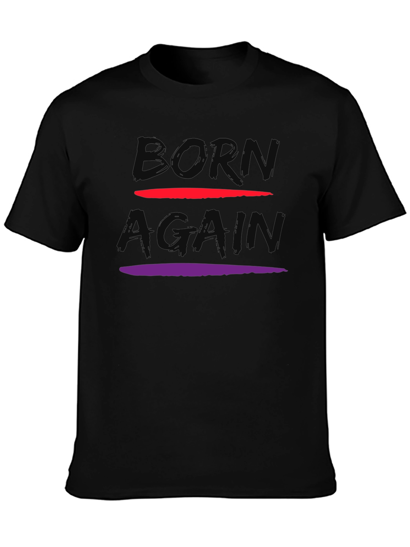 Black Born Again Graphic Tee - Stylish Cotton Blend view 3