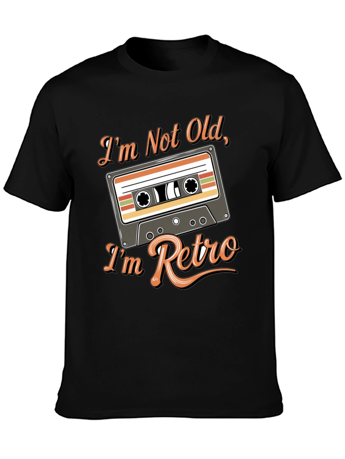 Black Retro Cassette Tape T-Shirt - I'm Not Old view 3