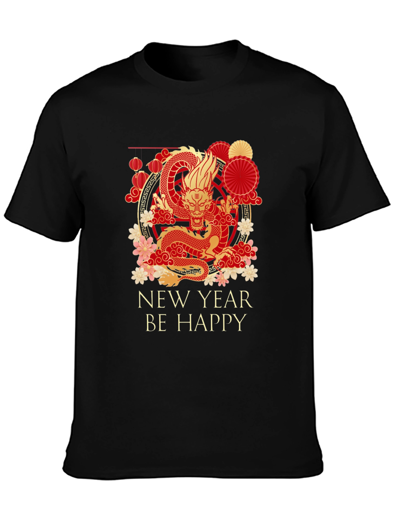 Black Chinese Dragon New Year T-Shirt view 3