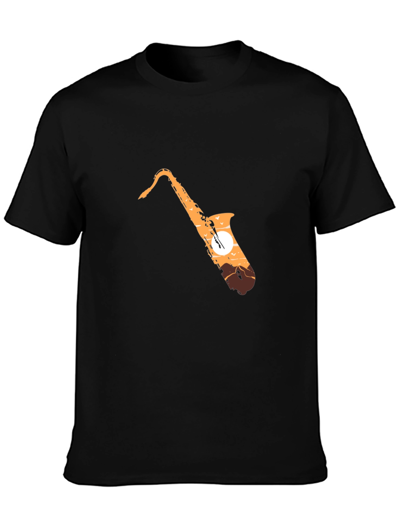 Black Saxophone Sunset Graphic T-Shirt - Stylish Music Lover Tee view 3