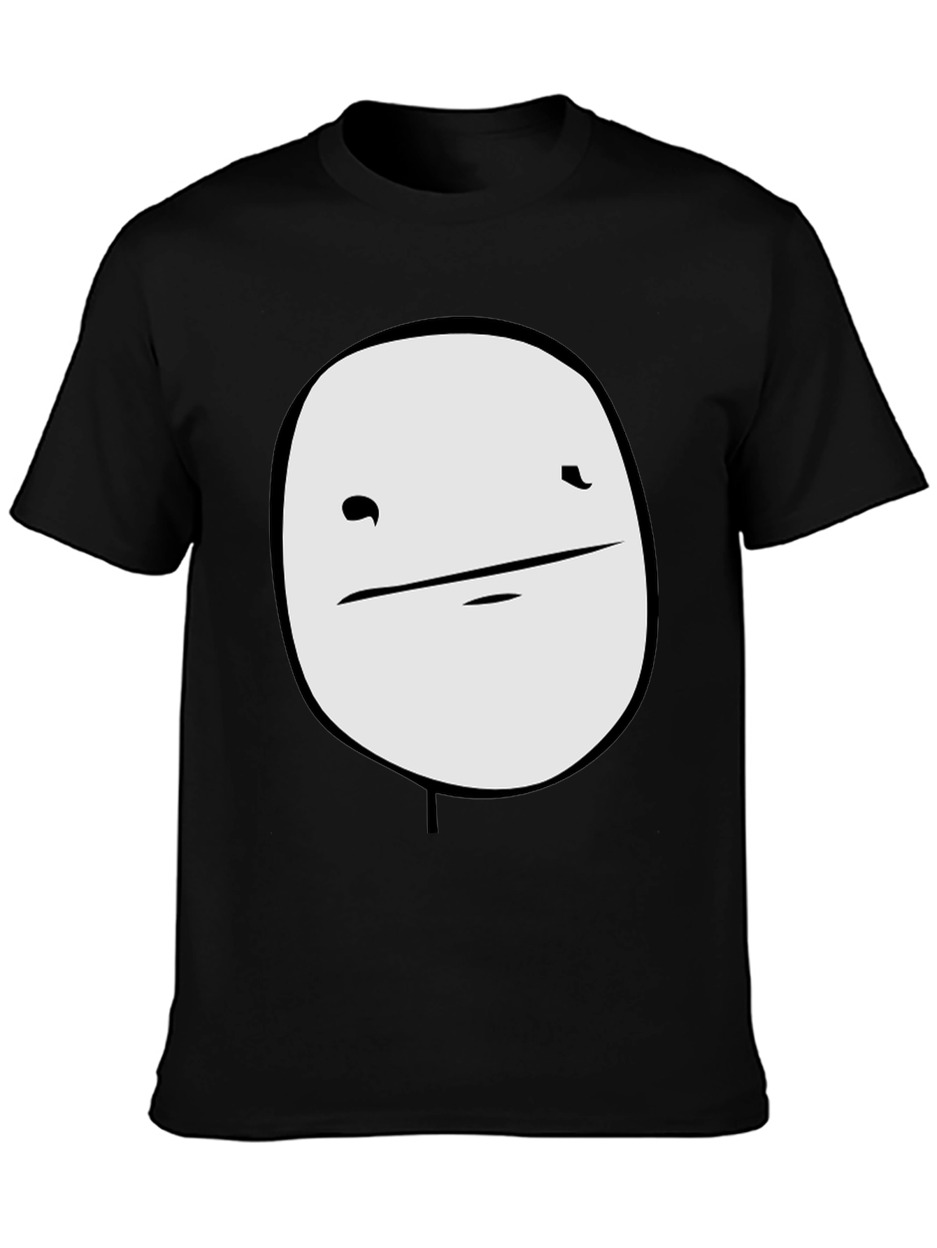 Black Men's Black Graphic T-Shirt - Meme Face Design view 3