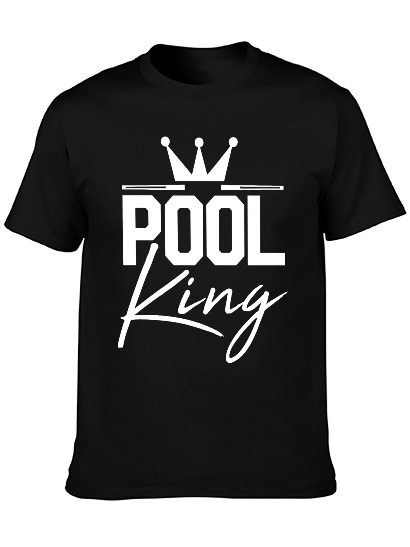 Black Pool King Graphic Tee - Cool Billiards T-Shirt view 3