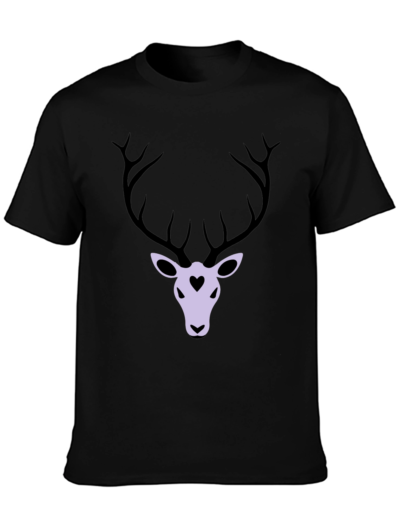 Black Deer Heart Graphic T-Shirt - Black view 3