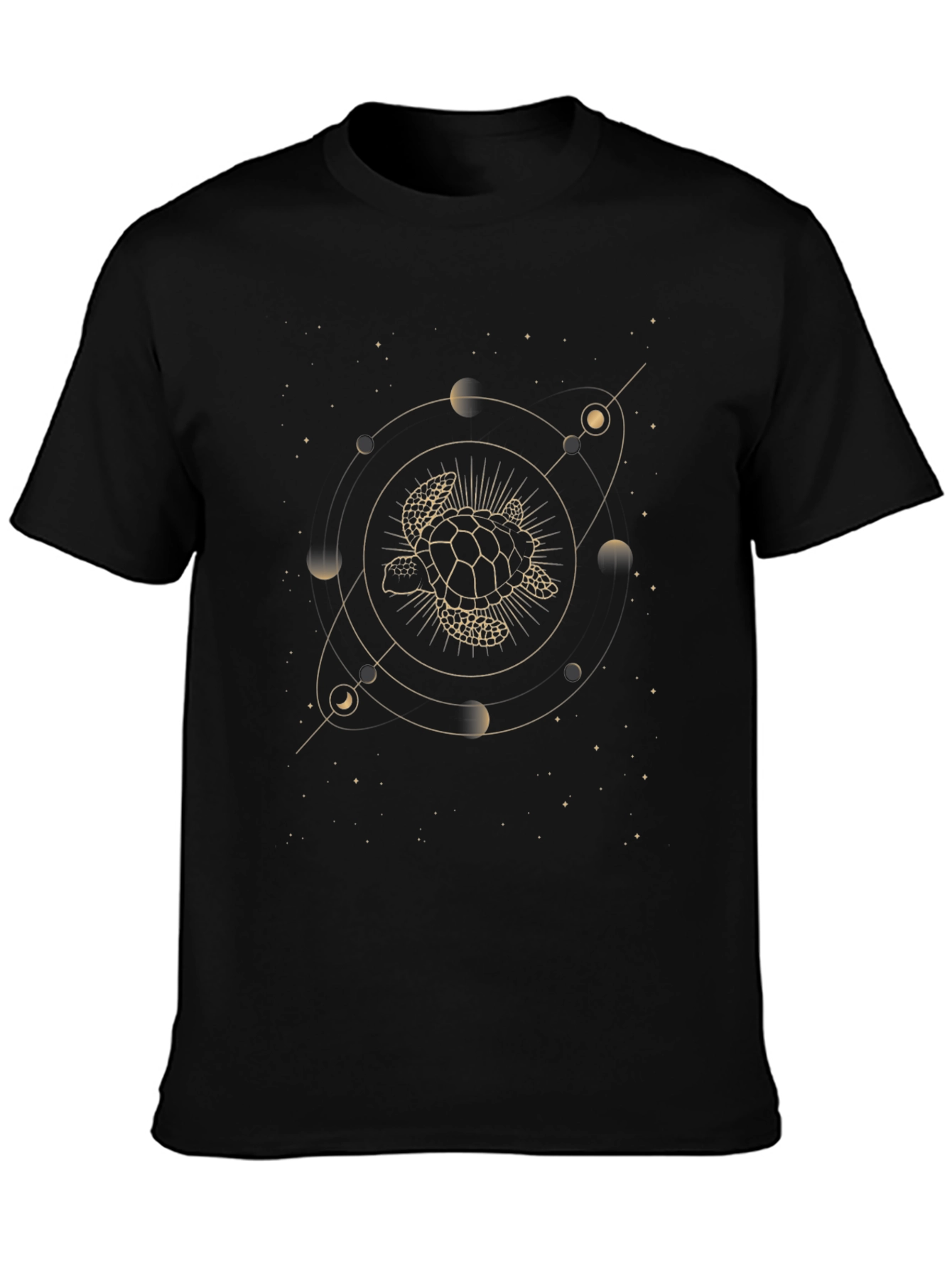 Black Celestial Turtle Graphic Tee - Black Cotton Blend view 3