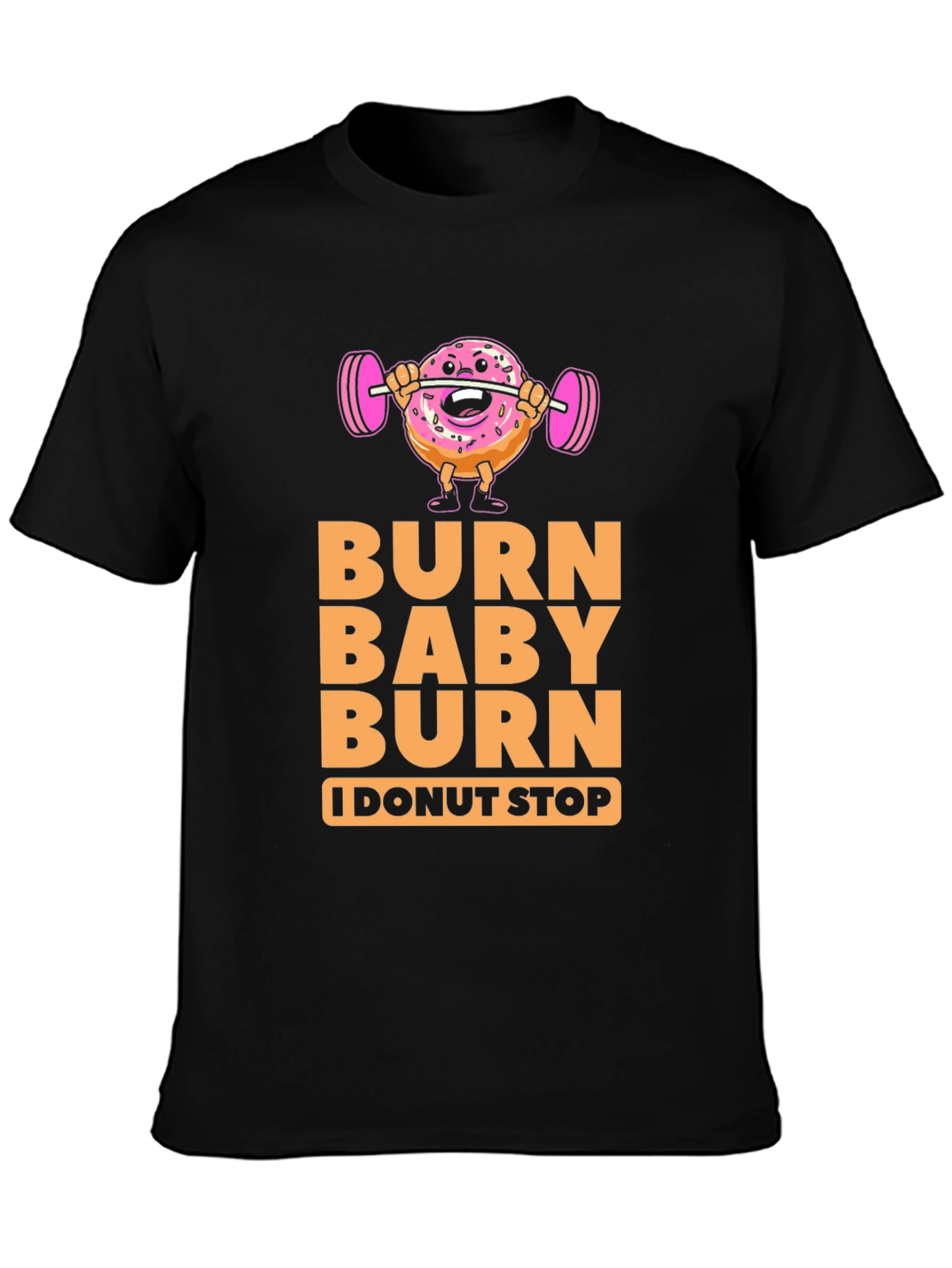Black Burn Baby Burn Donut Workout T-Shirt view 3
