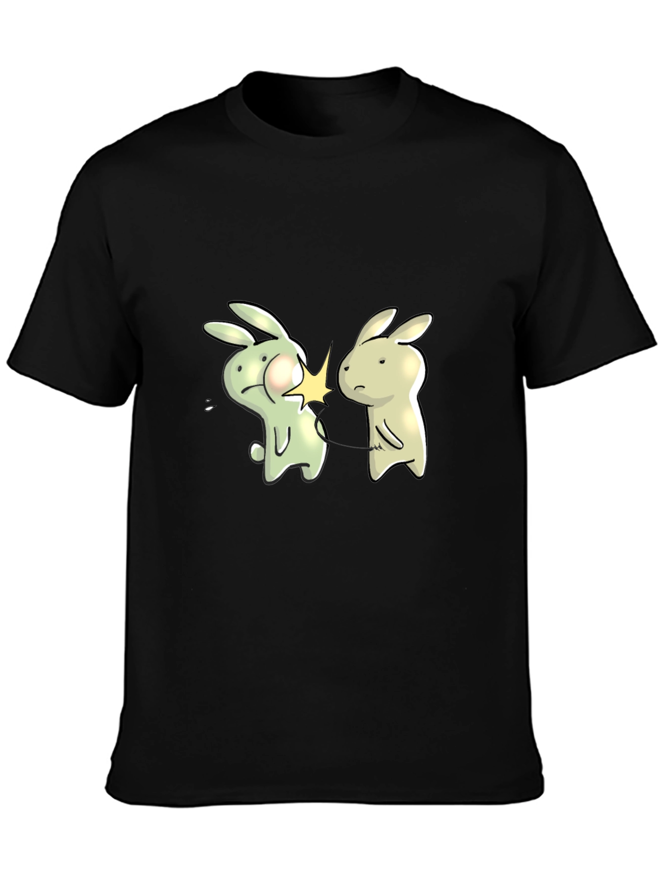 Black Funny Bunny Slap T-Shirt - Black Cotton Tee view 3