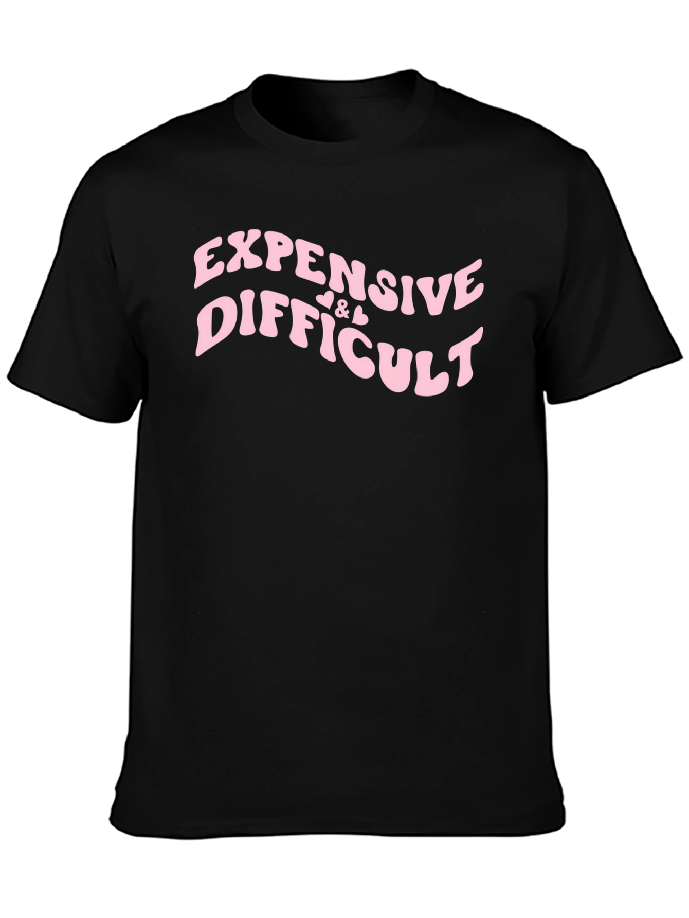 Black Expensive & Difficult Black Graphic Tee Shirt view 3