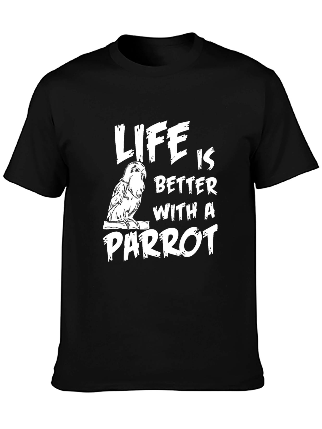 Black Life is Better With a Parrot Black T-Shirt view 3